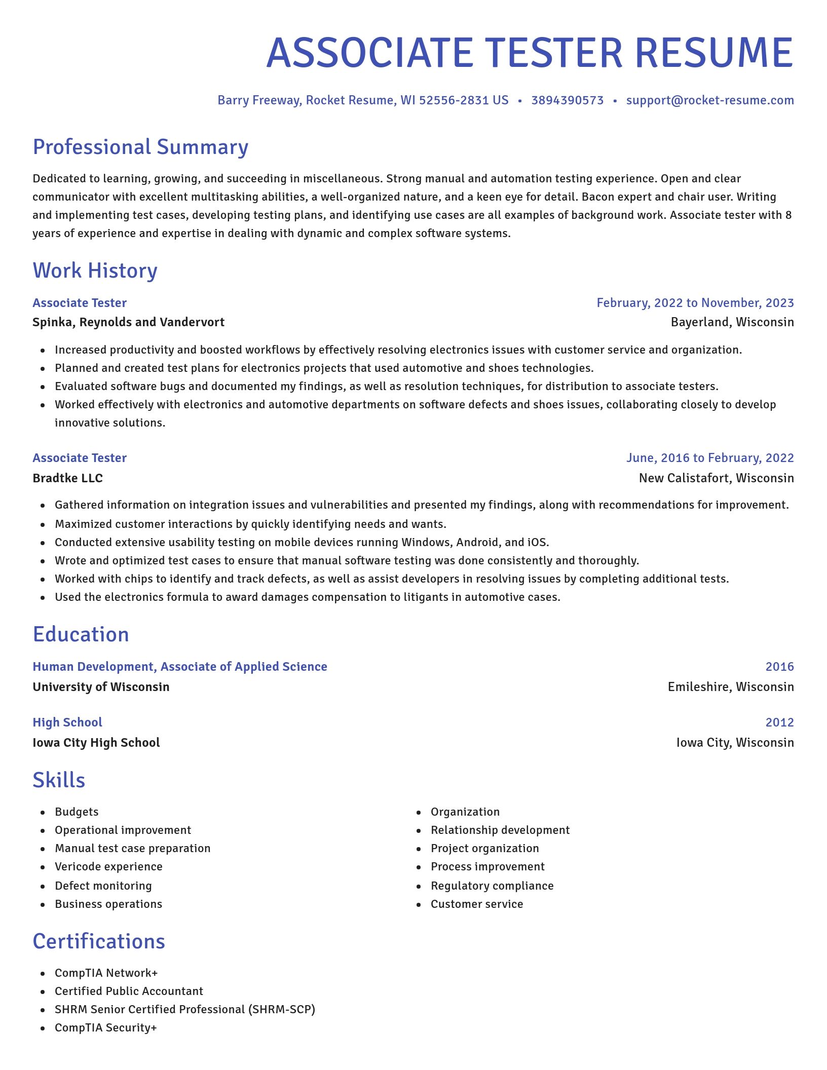 Novel resume template