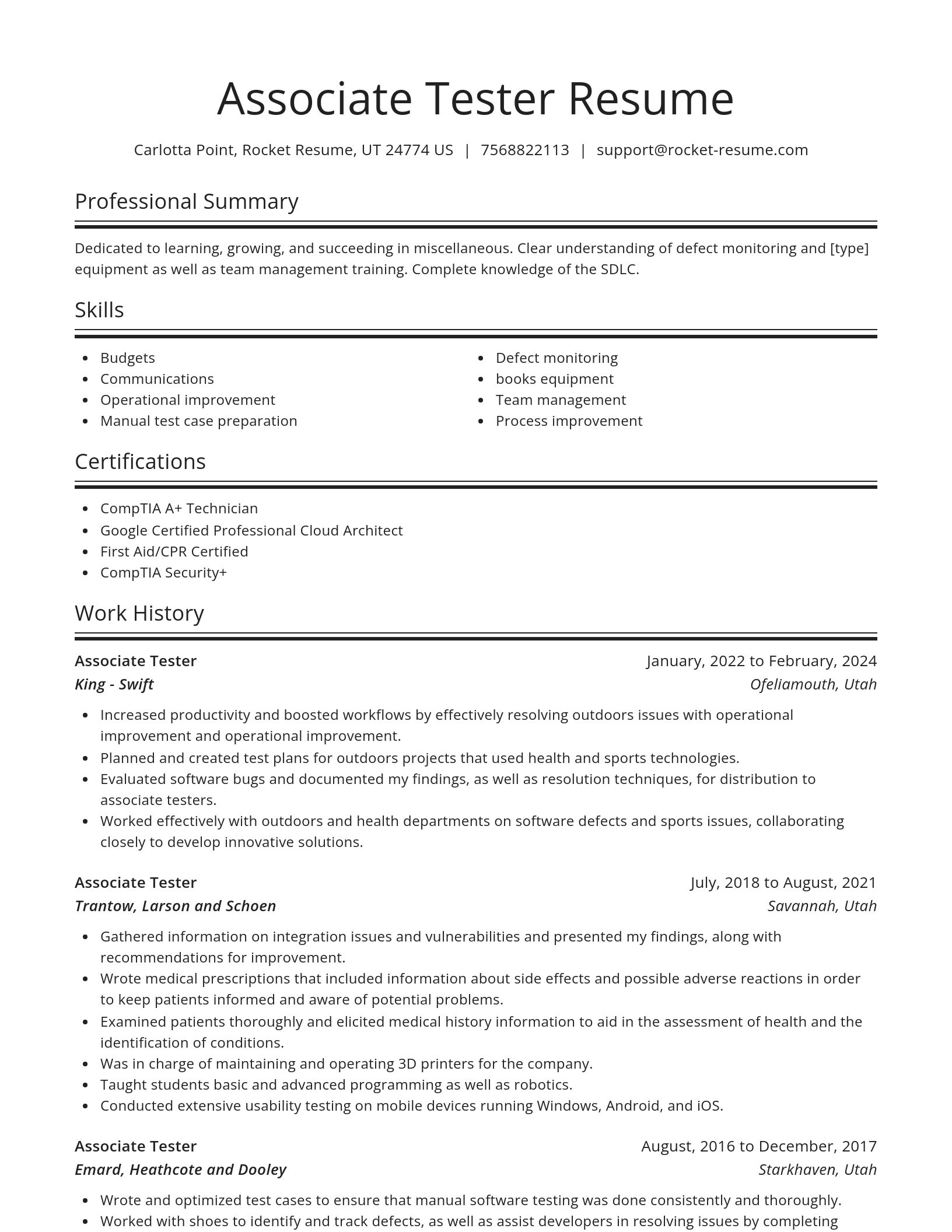 Spotlight resume template