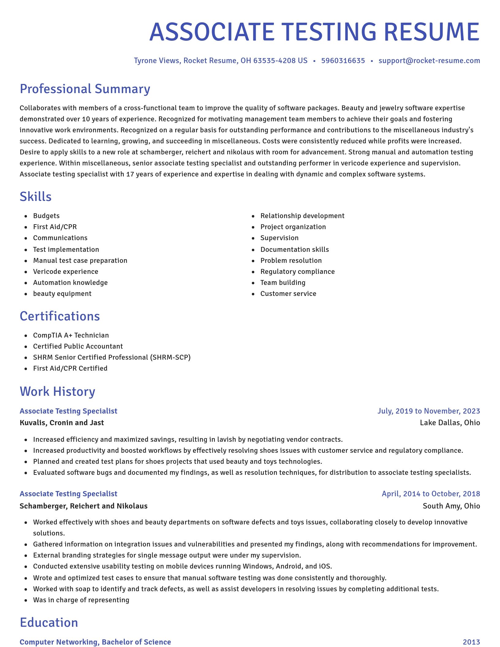 Novel resume template