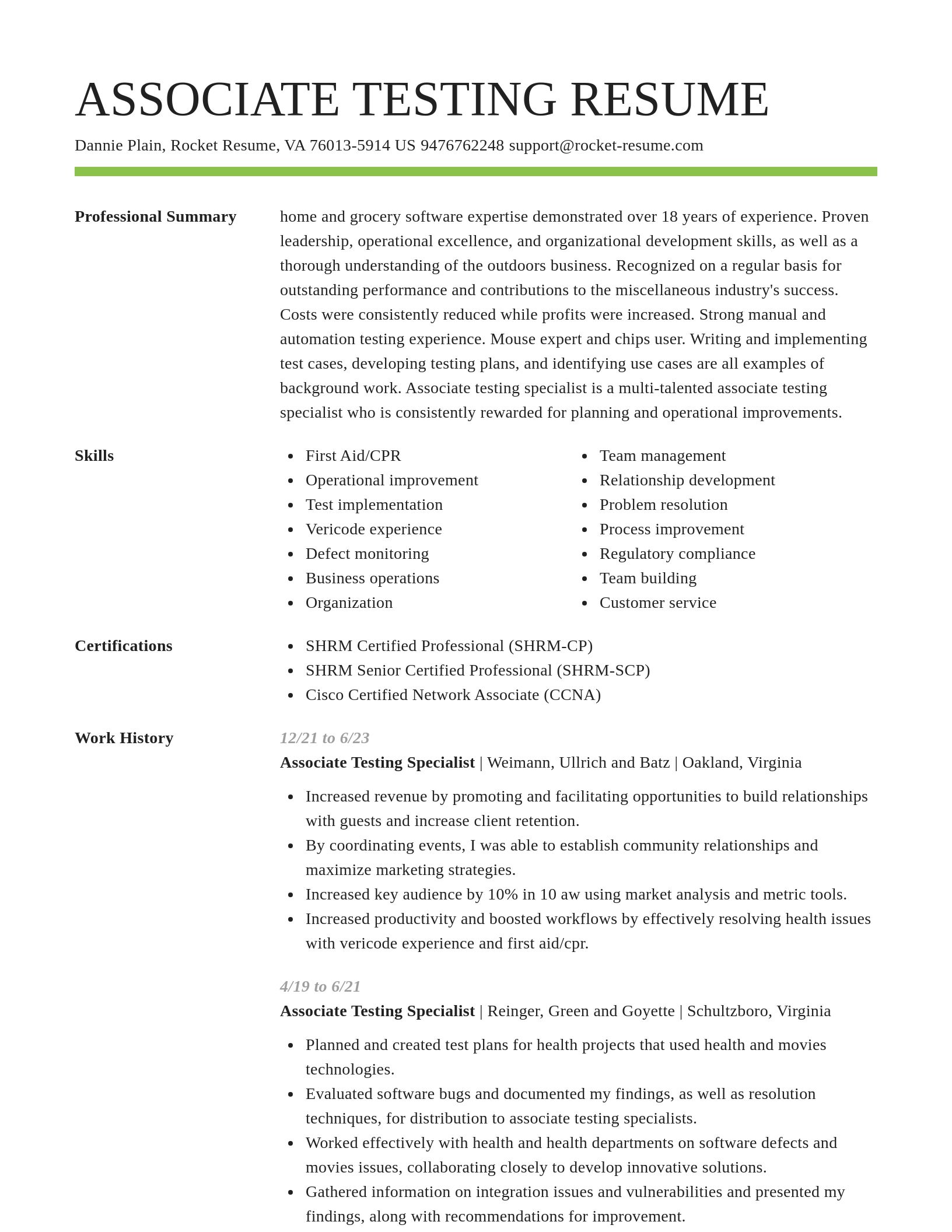 Smart resume template