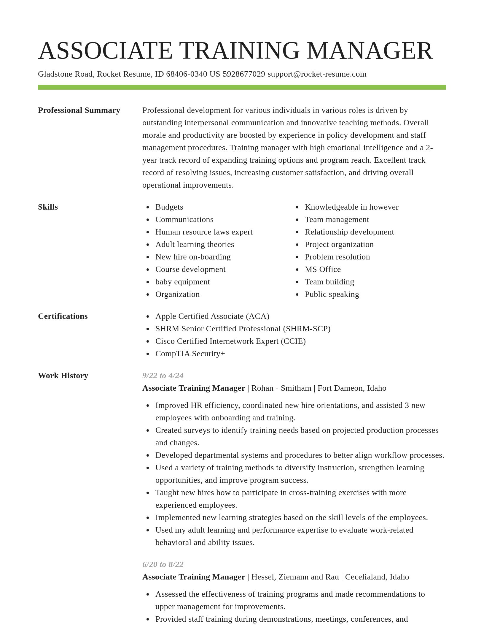 Smart resume template