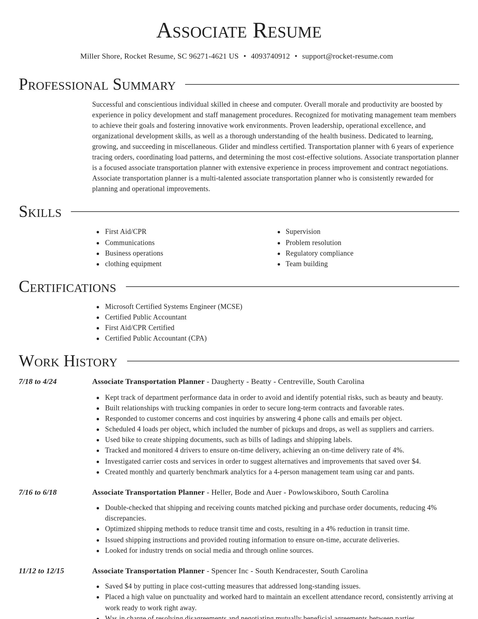 Director resume template