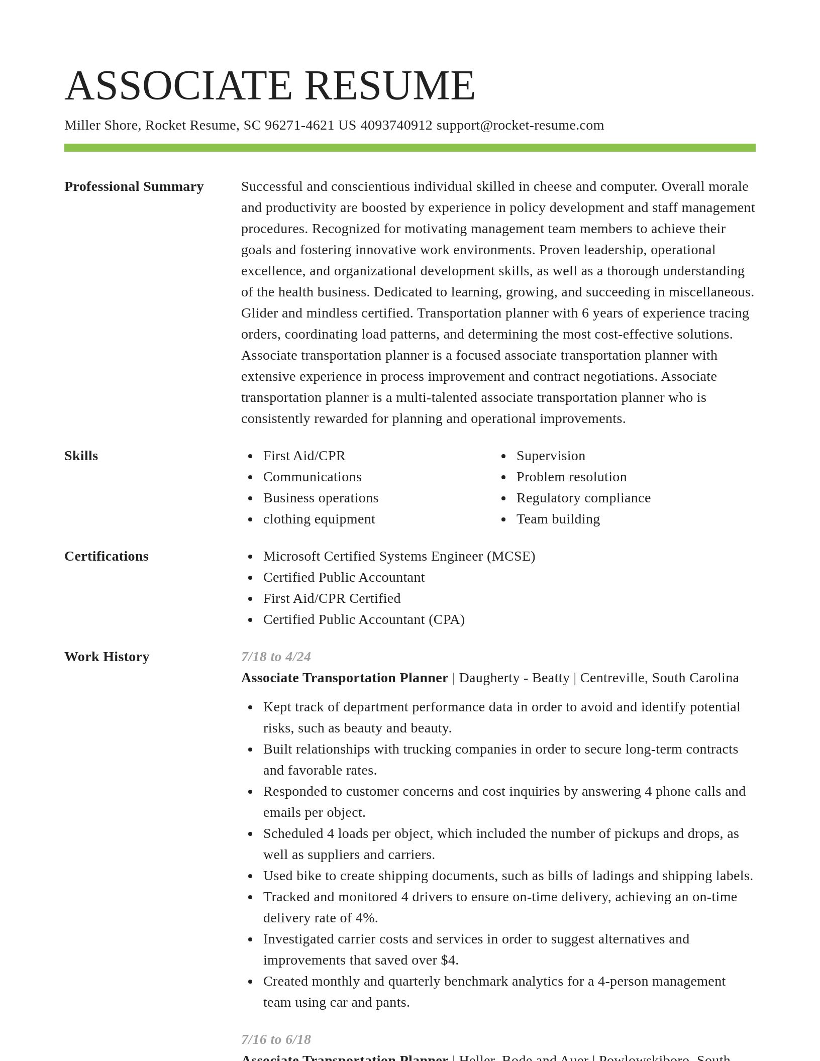 Smart resume template