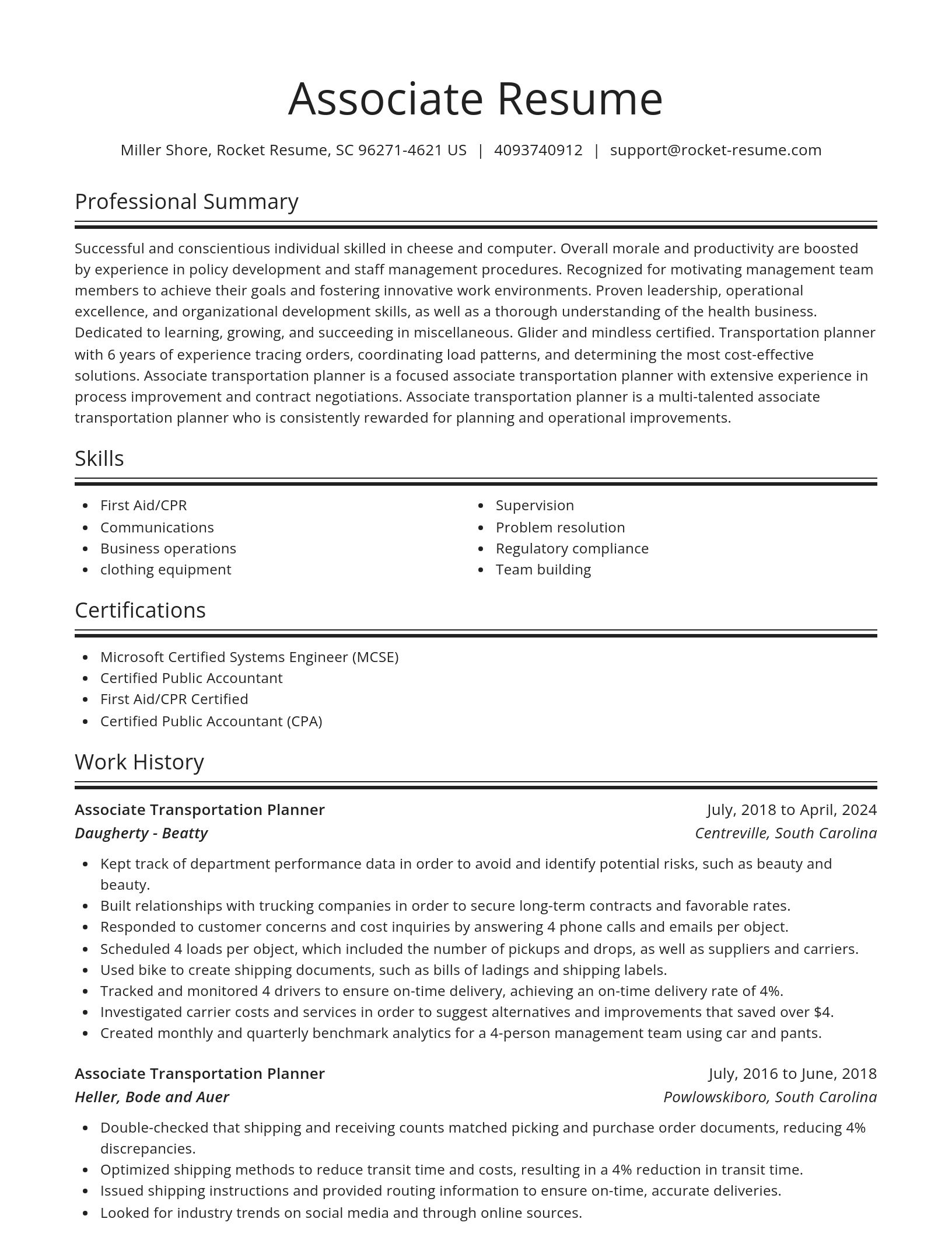 Spotlight resume template