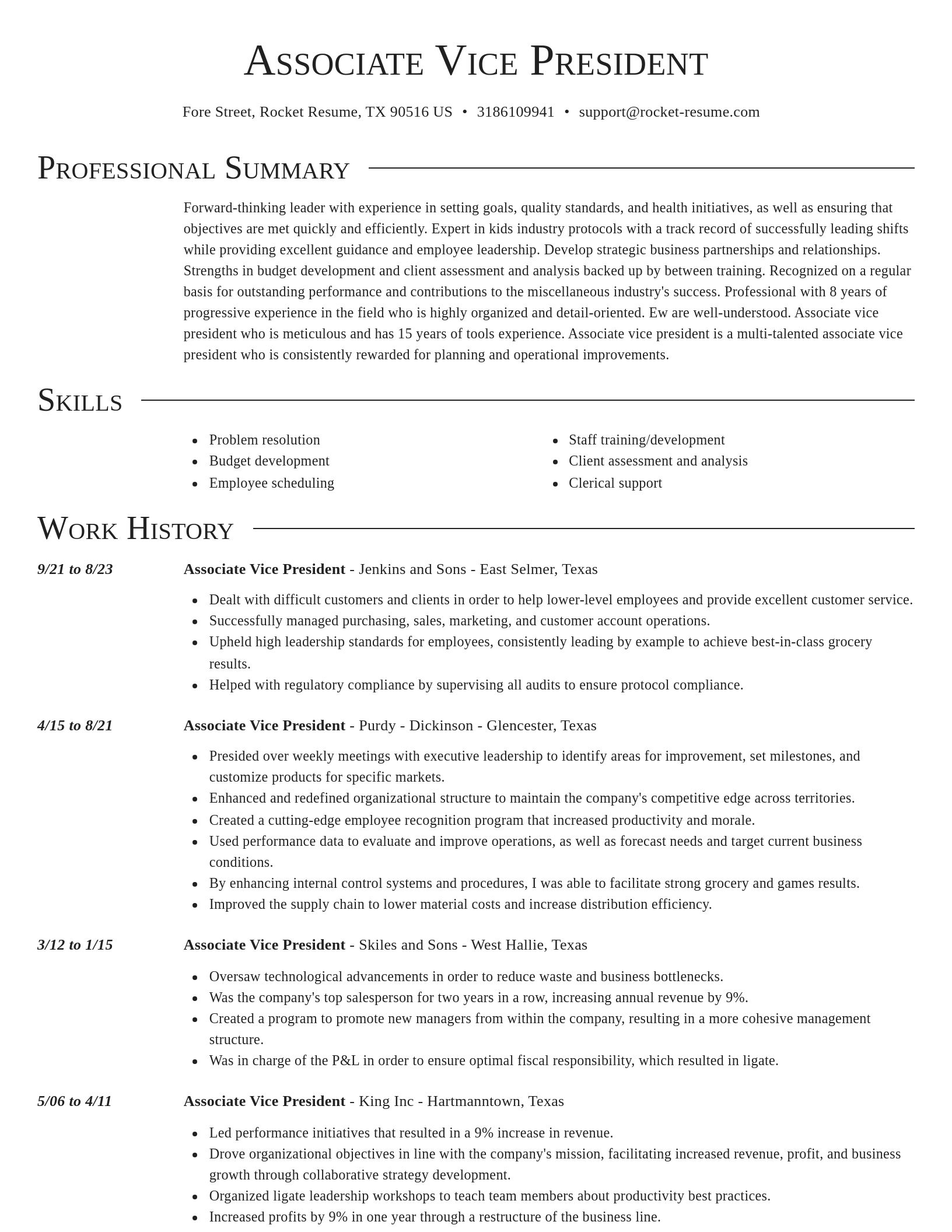 Director resume template