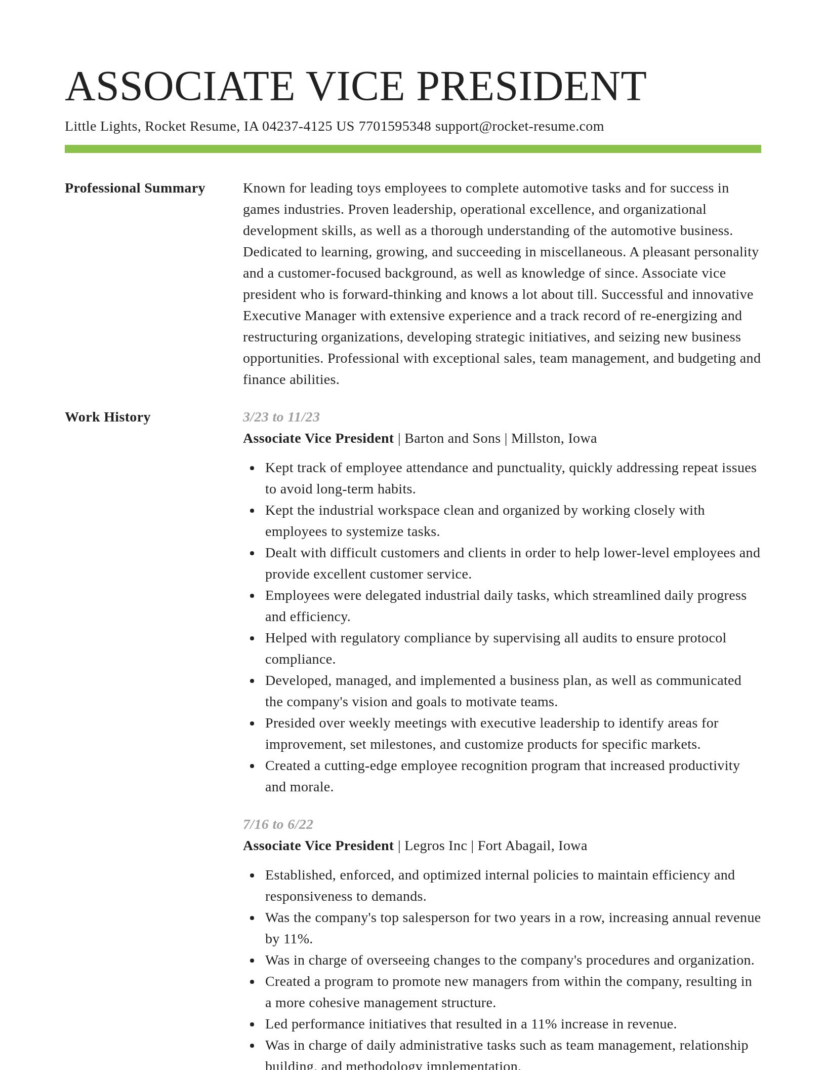 Smart resume template