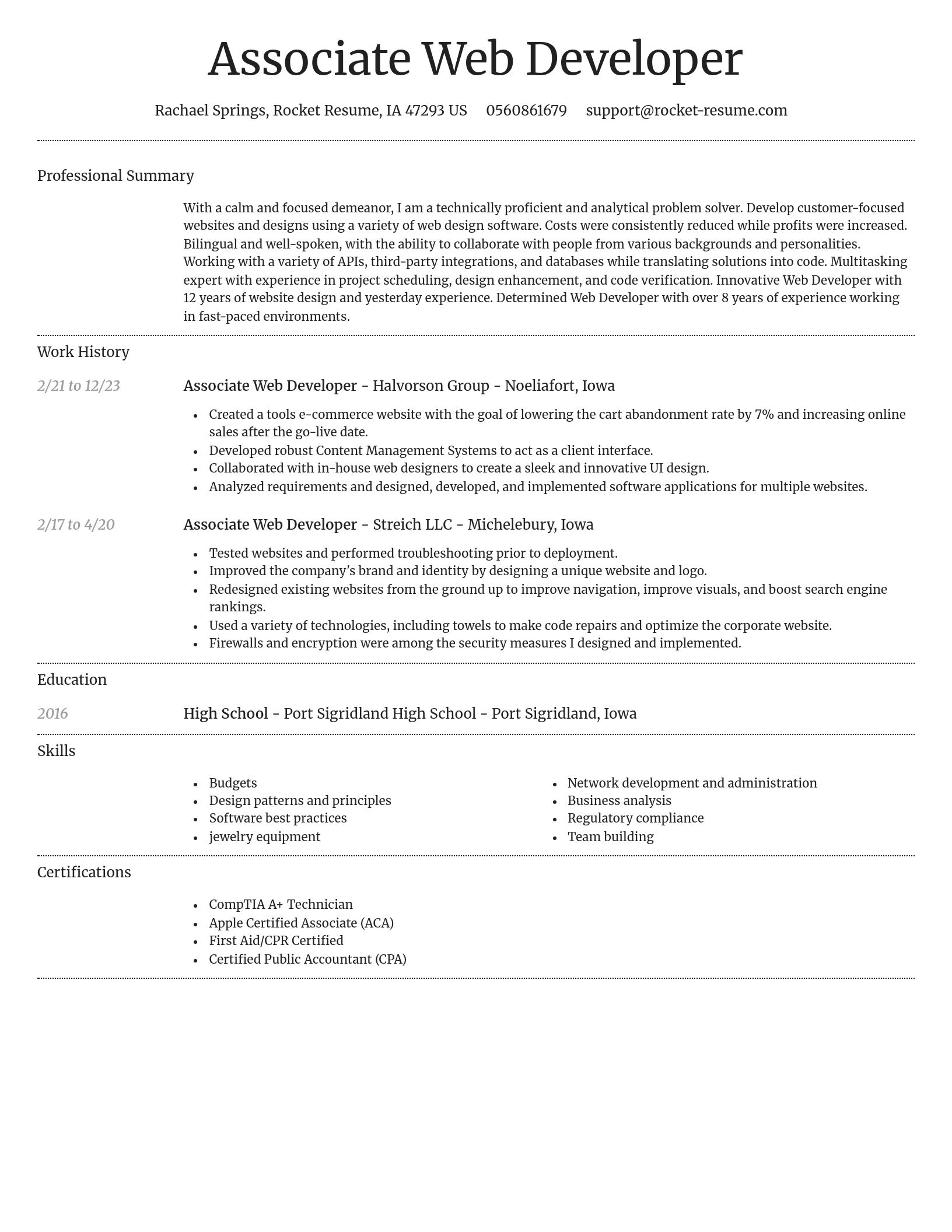Dignified resume template