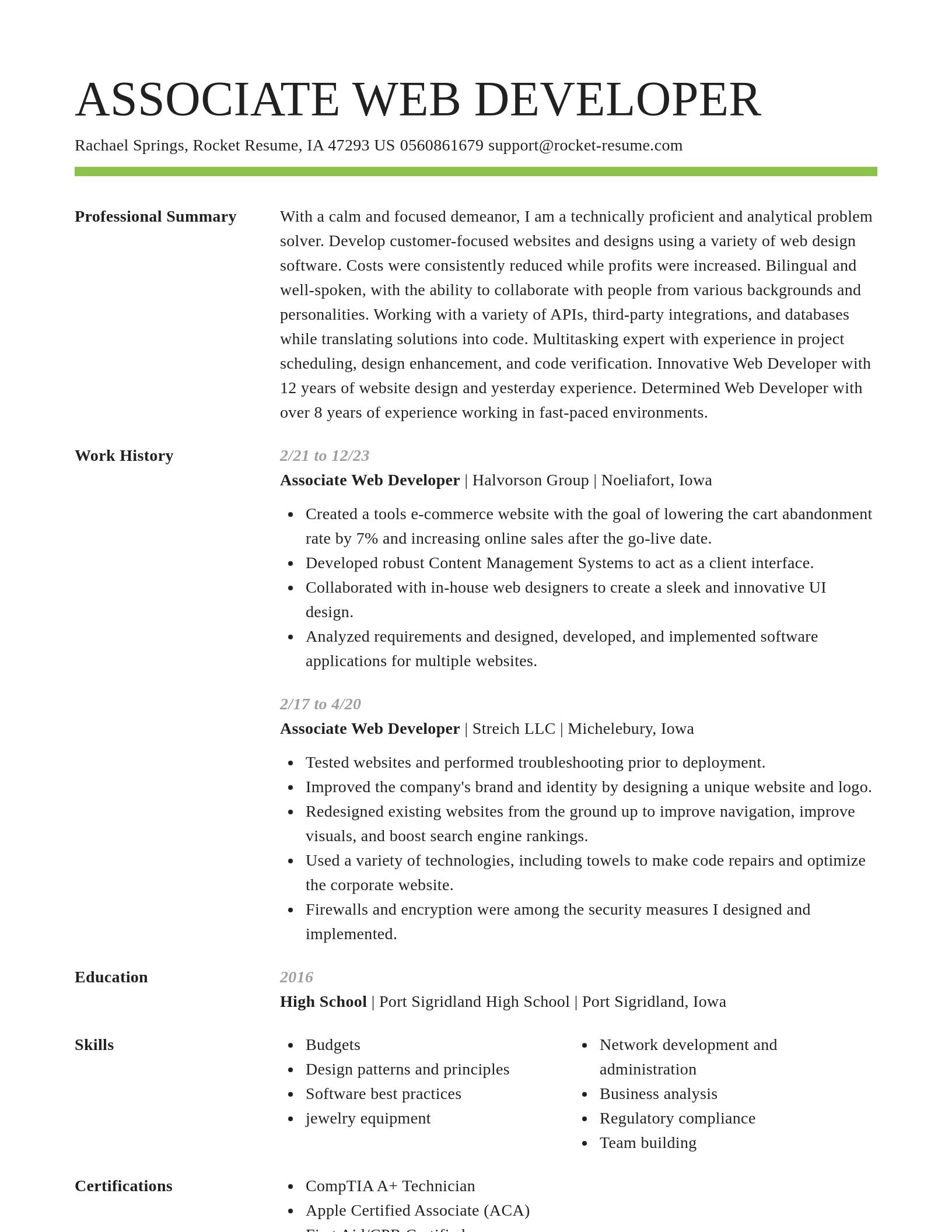 Smart resume template