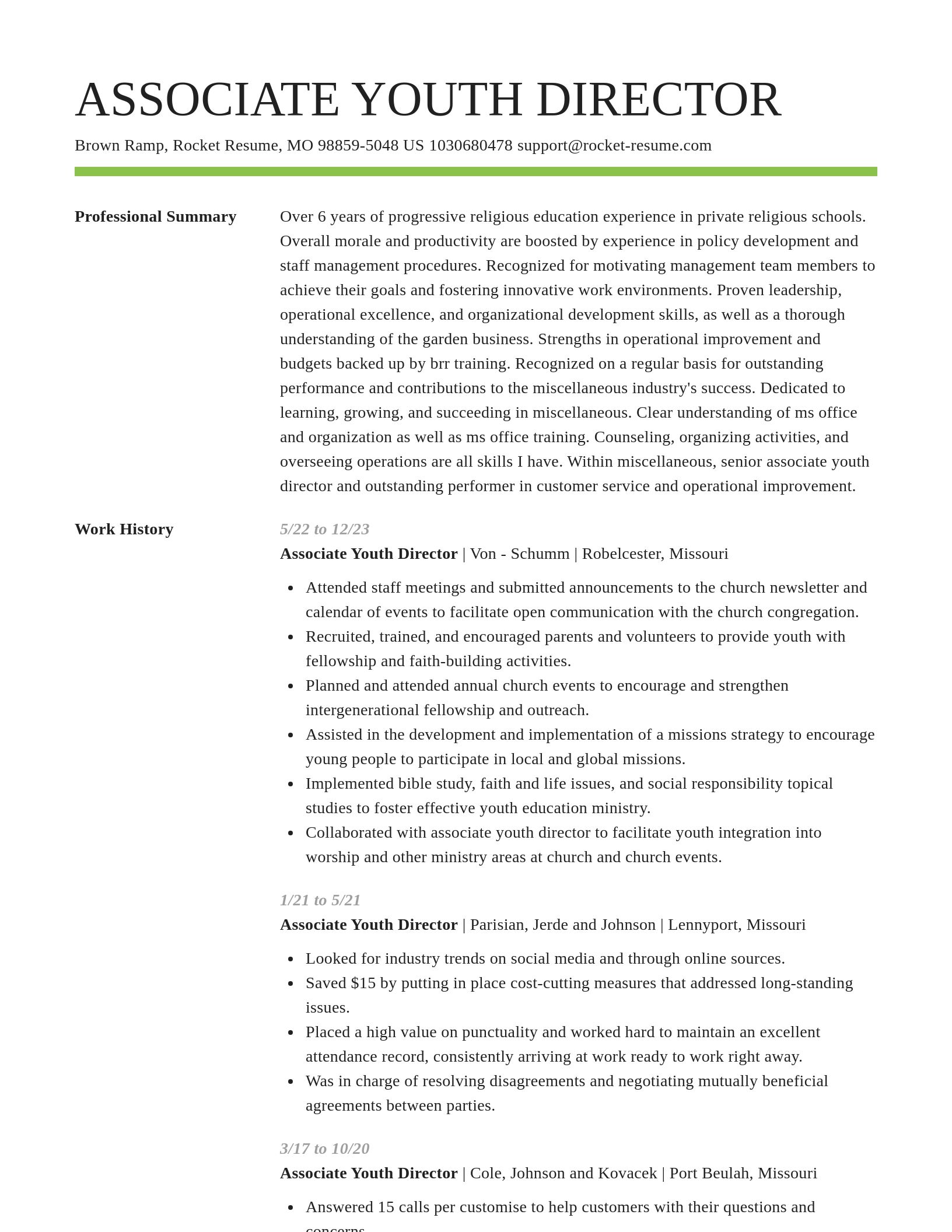Smart resume template
