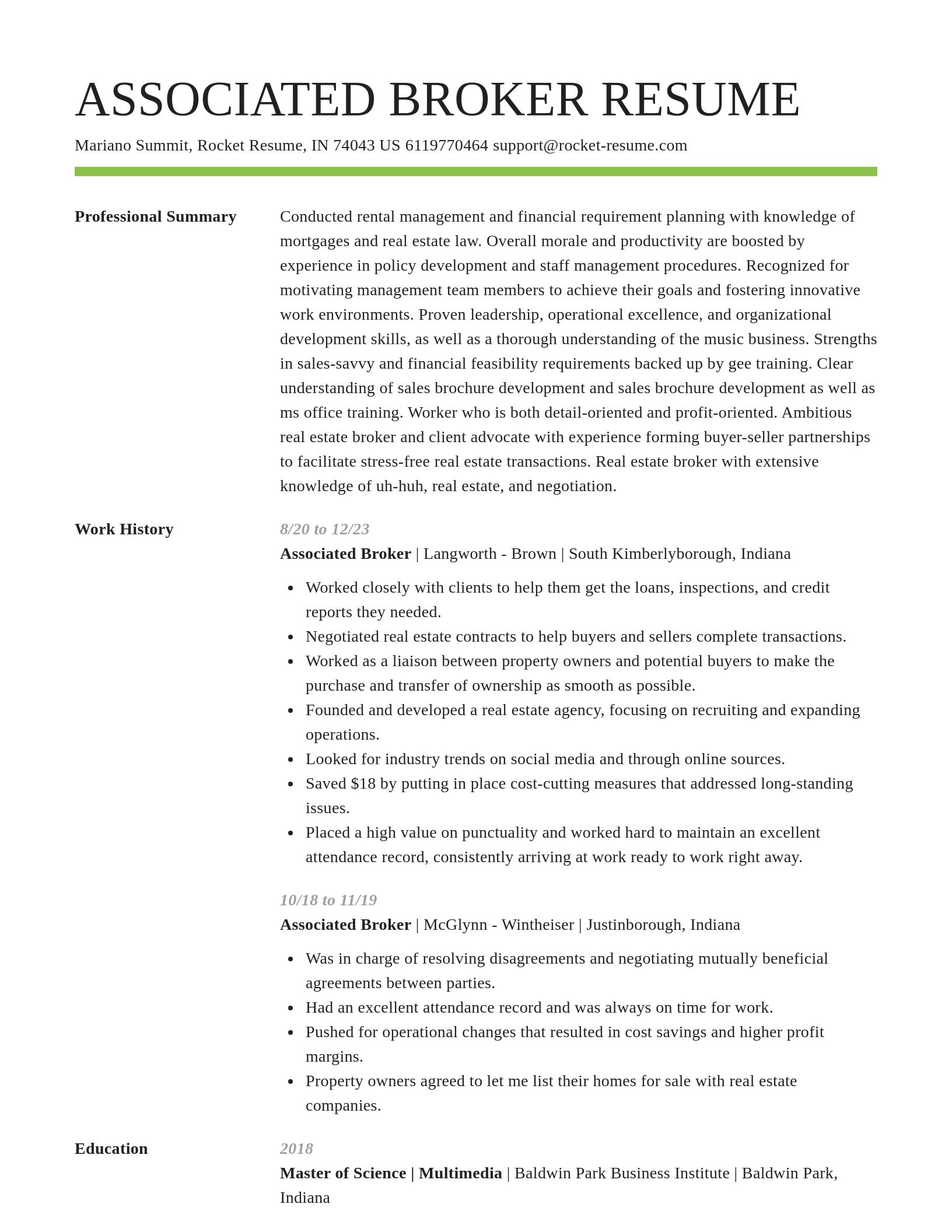 Smart resume template