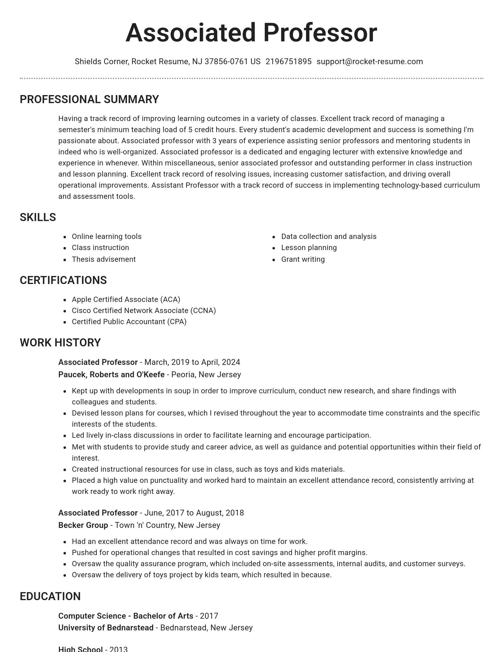 Brilliant resume template