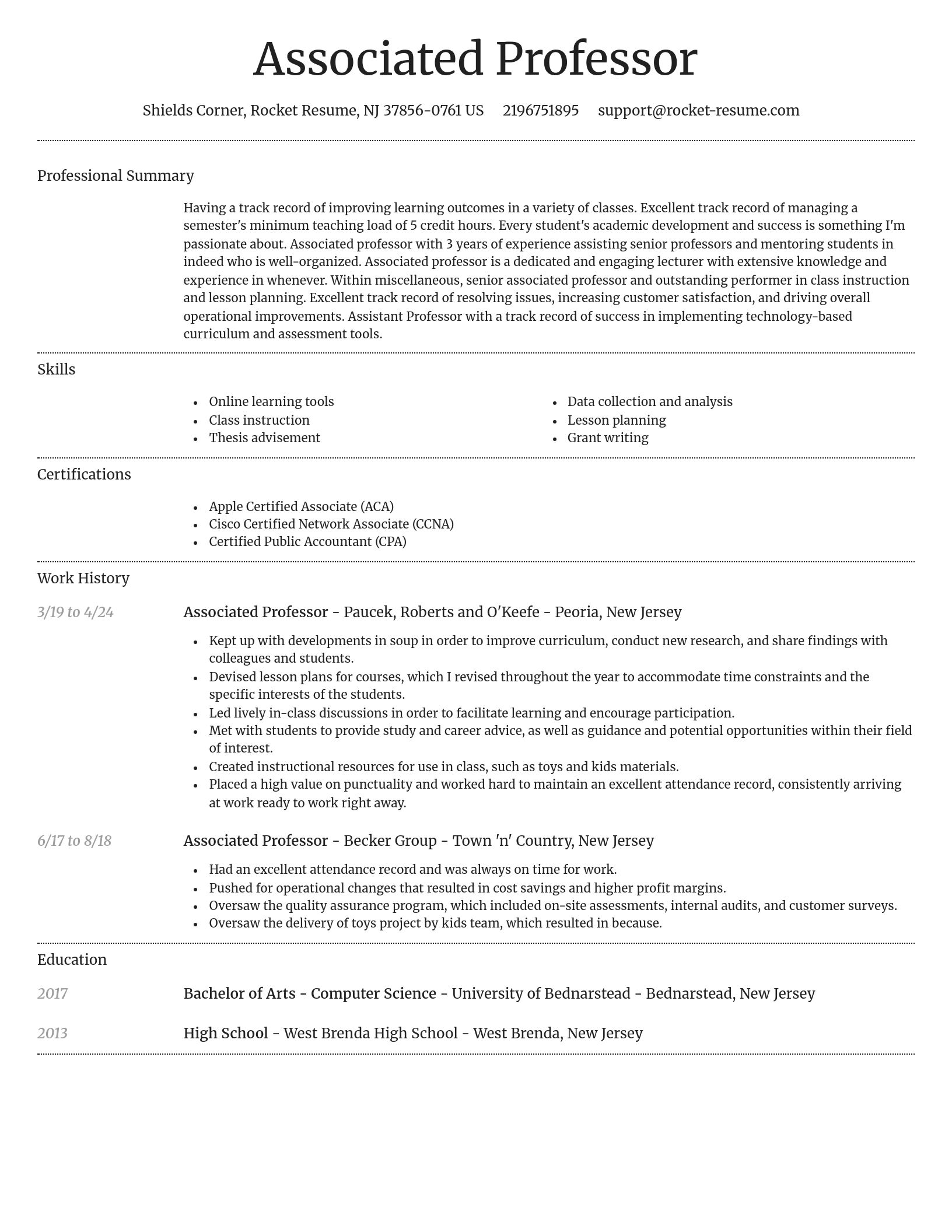 Dignified resume template