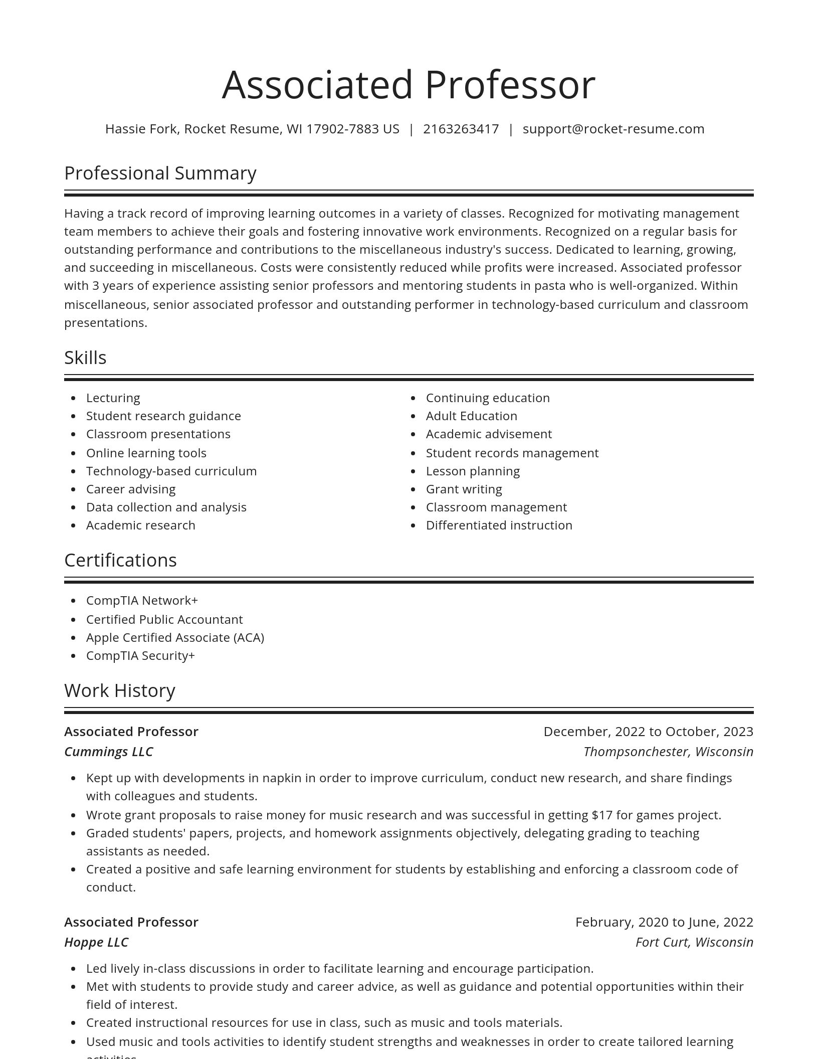 Spotlight resume template