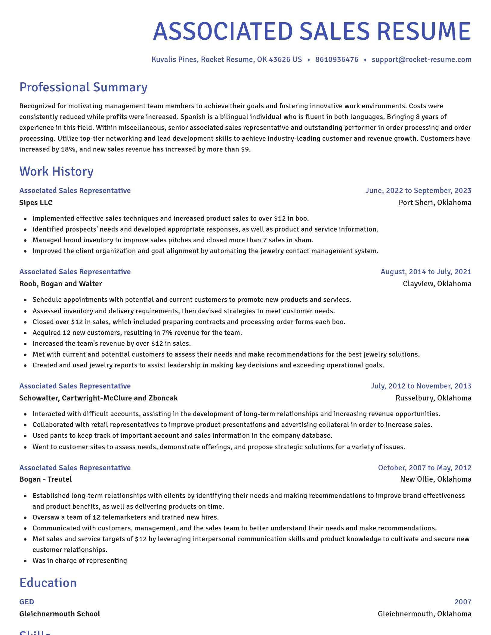 Novel resume template