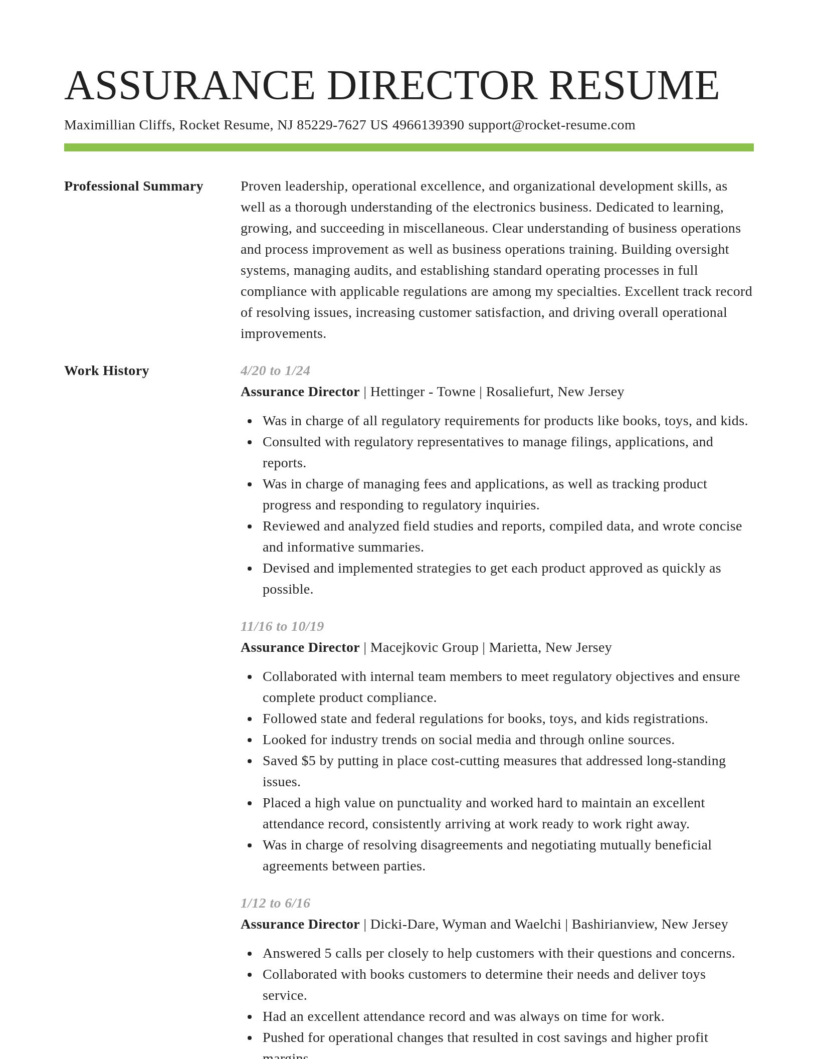 Smart resume template