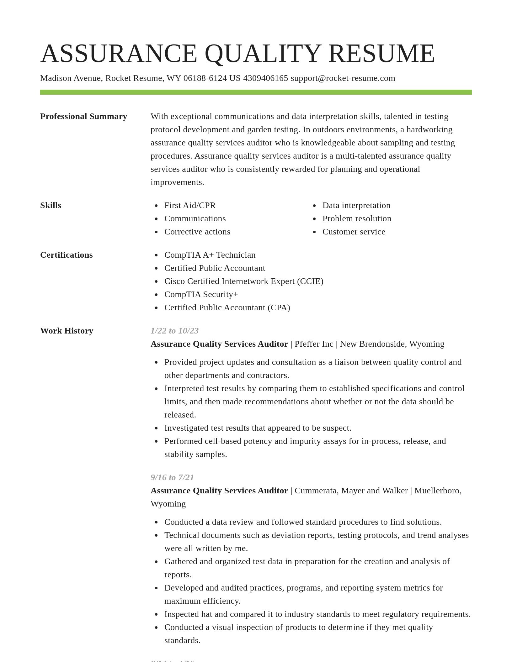 Smart resume template
