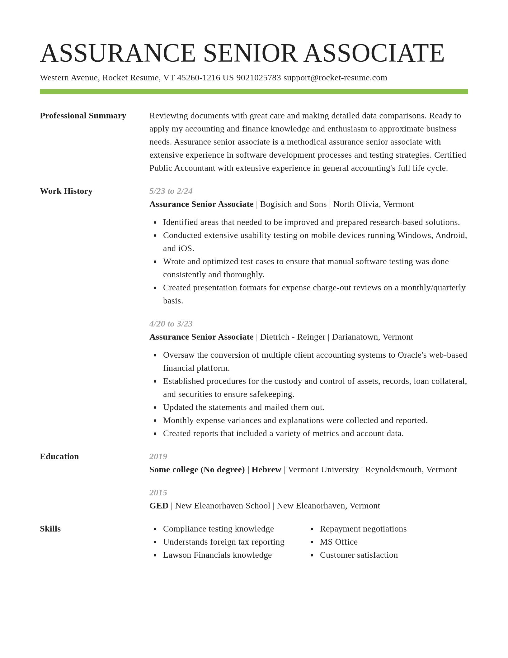 Smart resume template