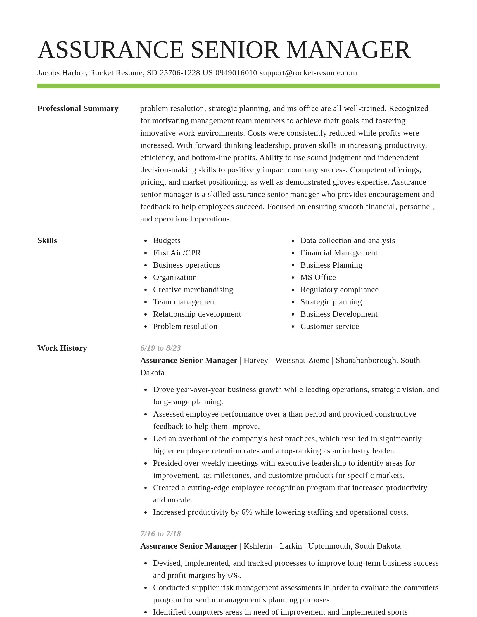 Smart resume template