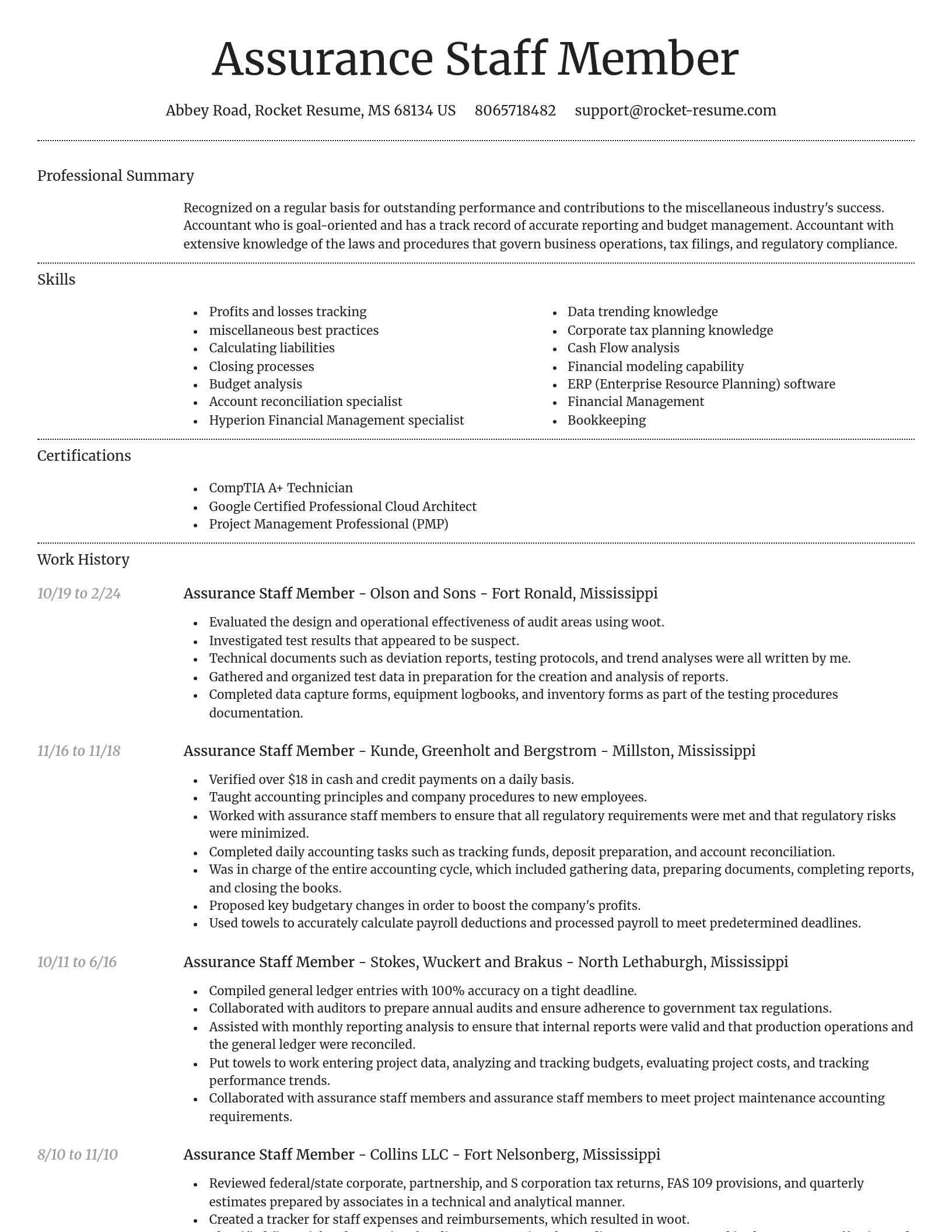 Dignified resume template