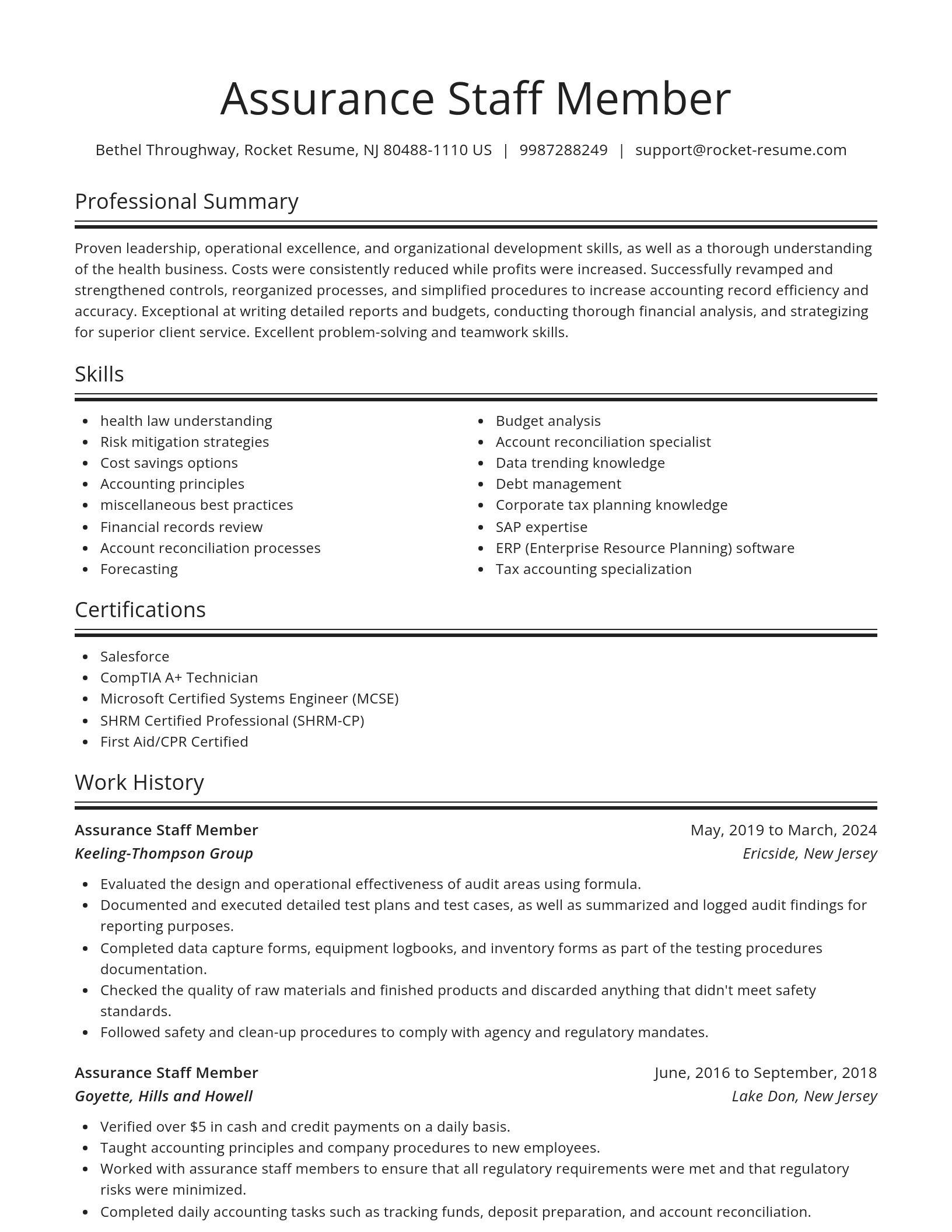 Spotlight resume template