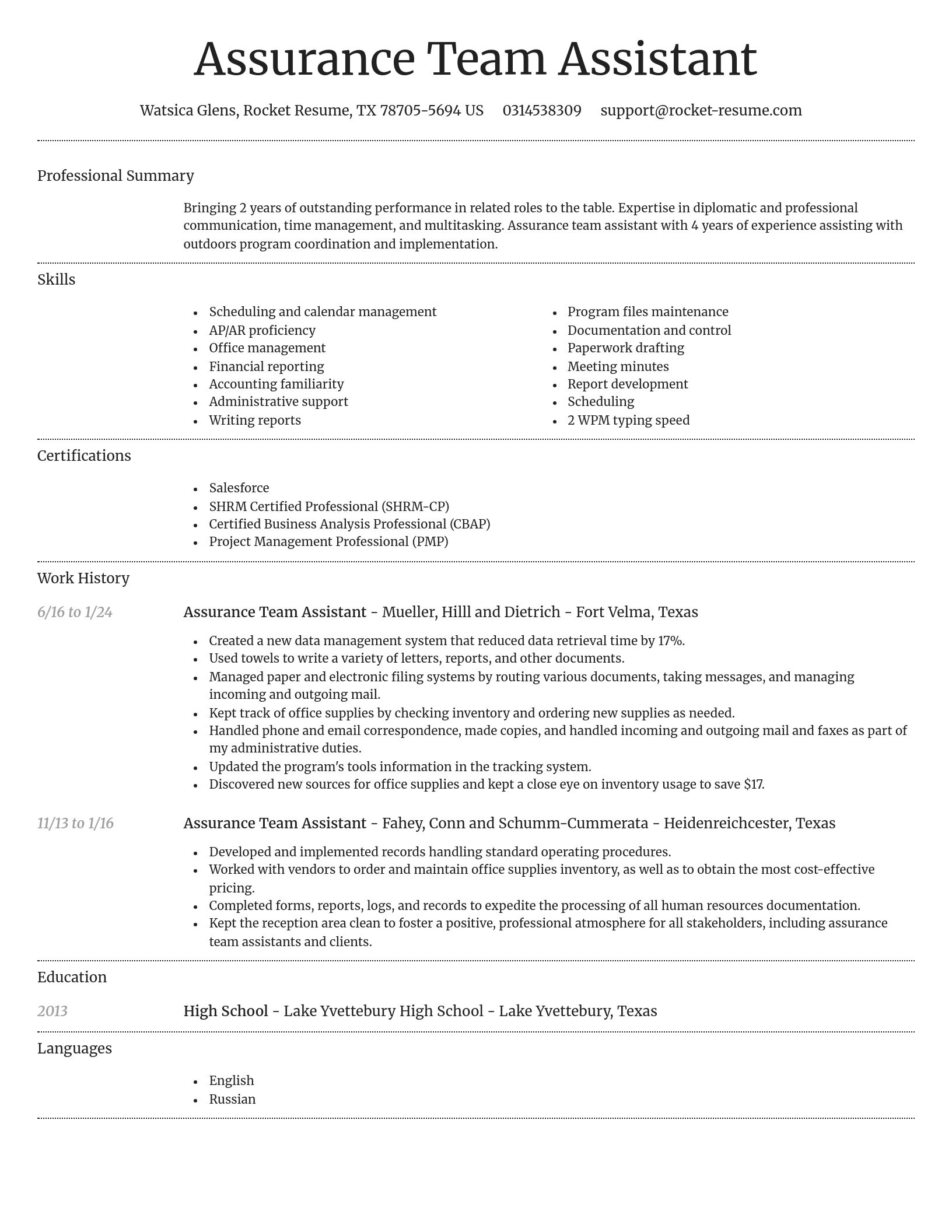 Dignified resume template