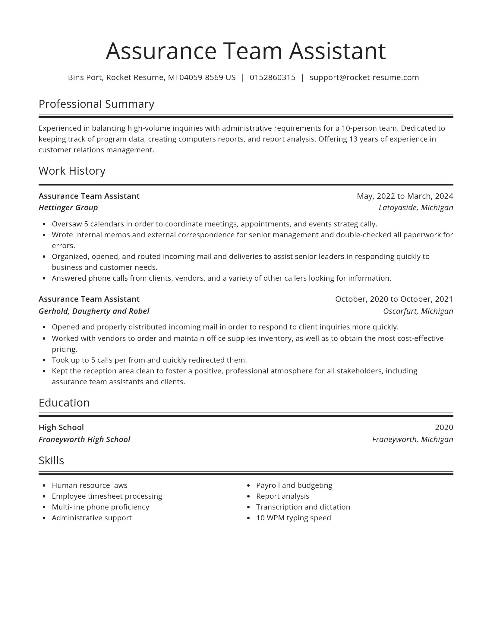 Spotlight resume template