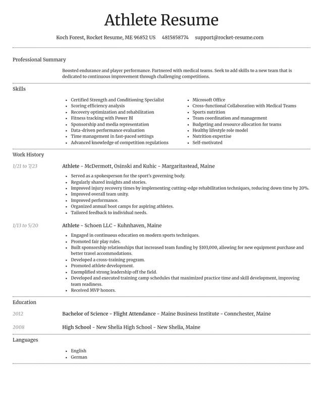 Dignified resume template