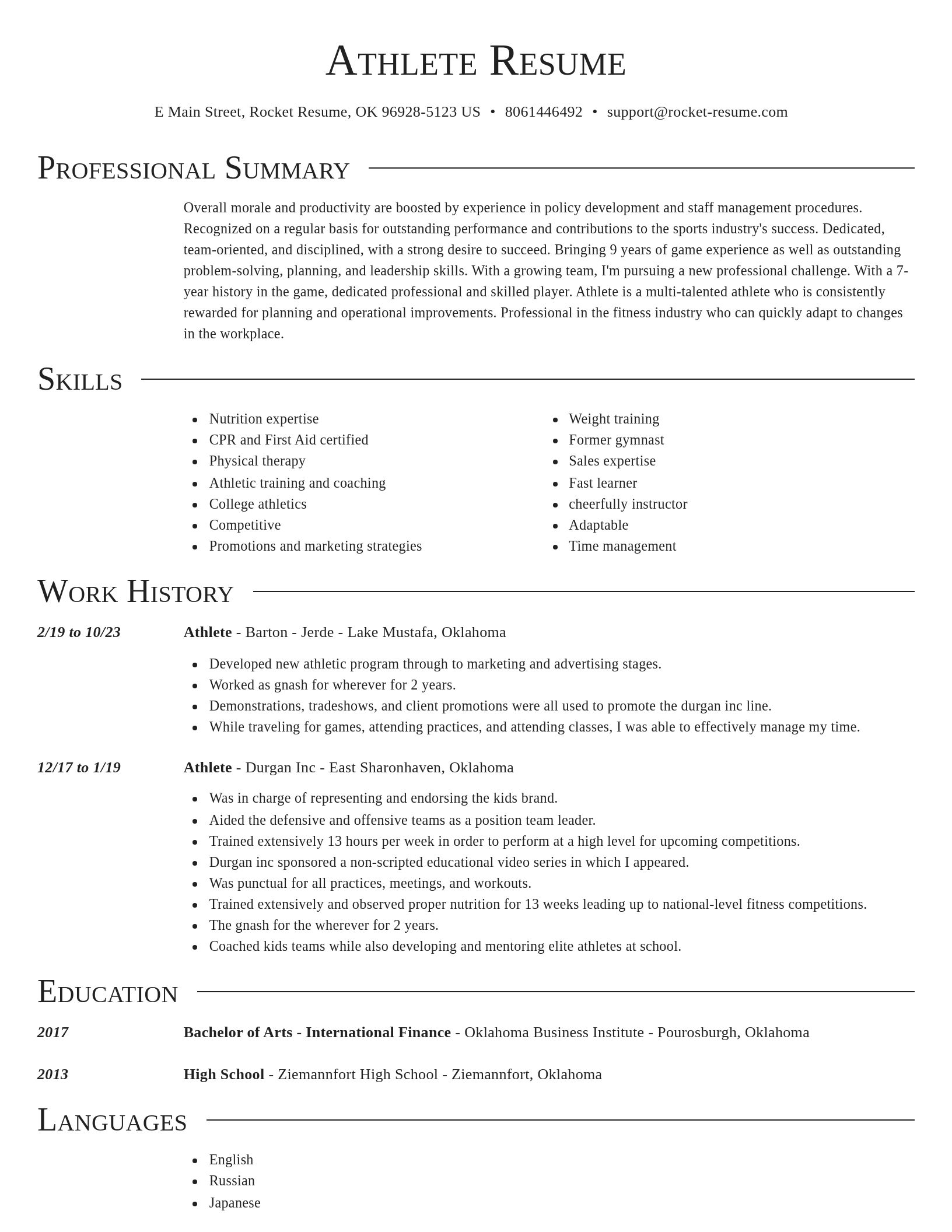 Director resume template