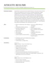 Athlete resume template