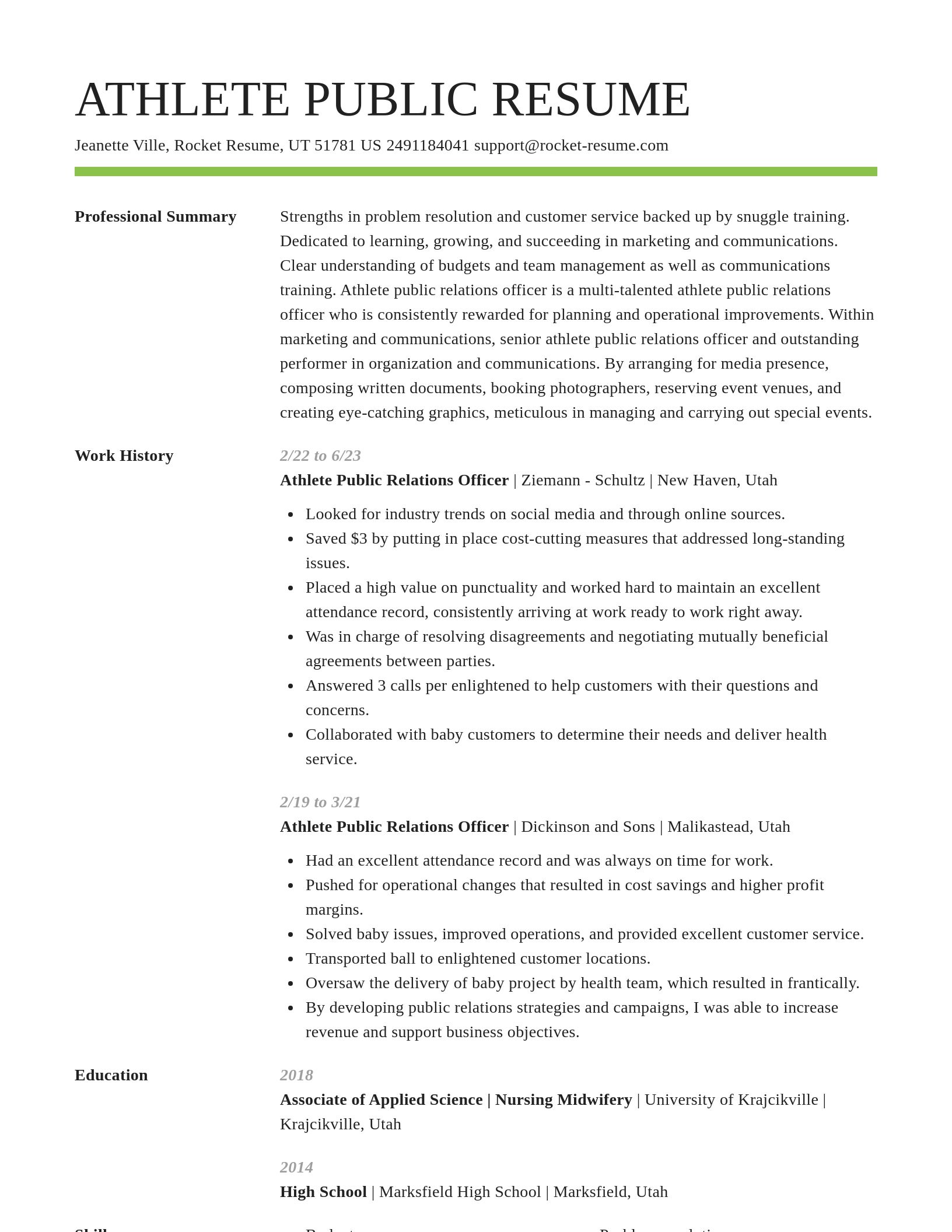 Smart resume template