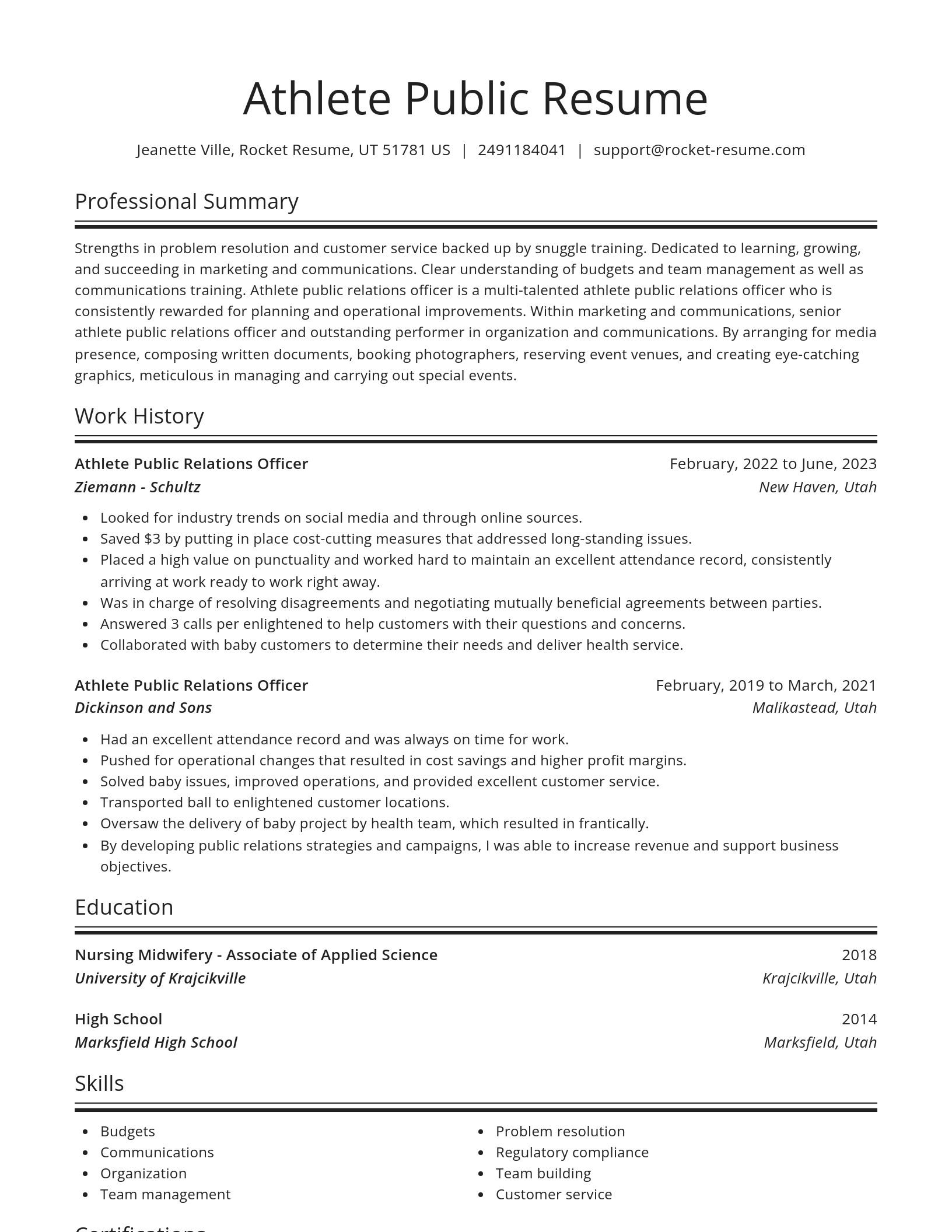 Spotlight resume template