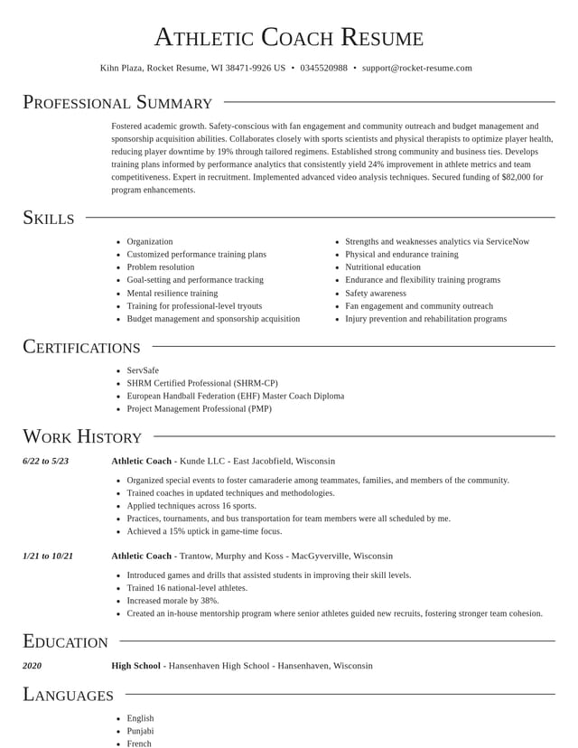Director resume template