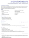 Athletic Coach resume template