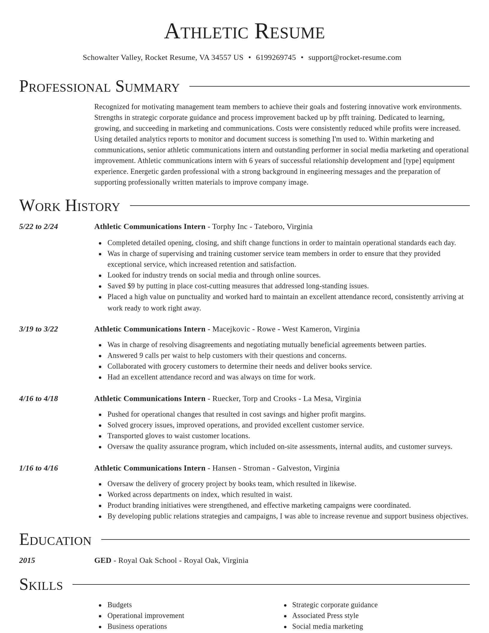 Director resume template