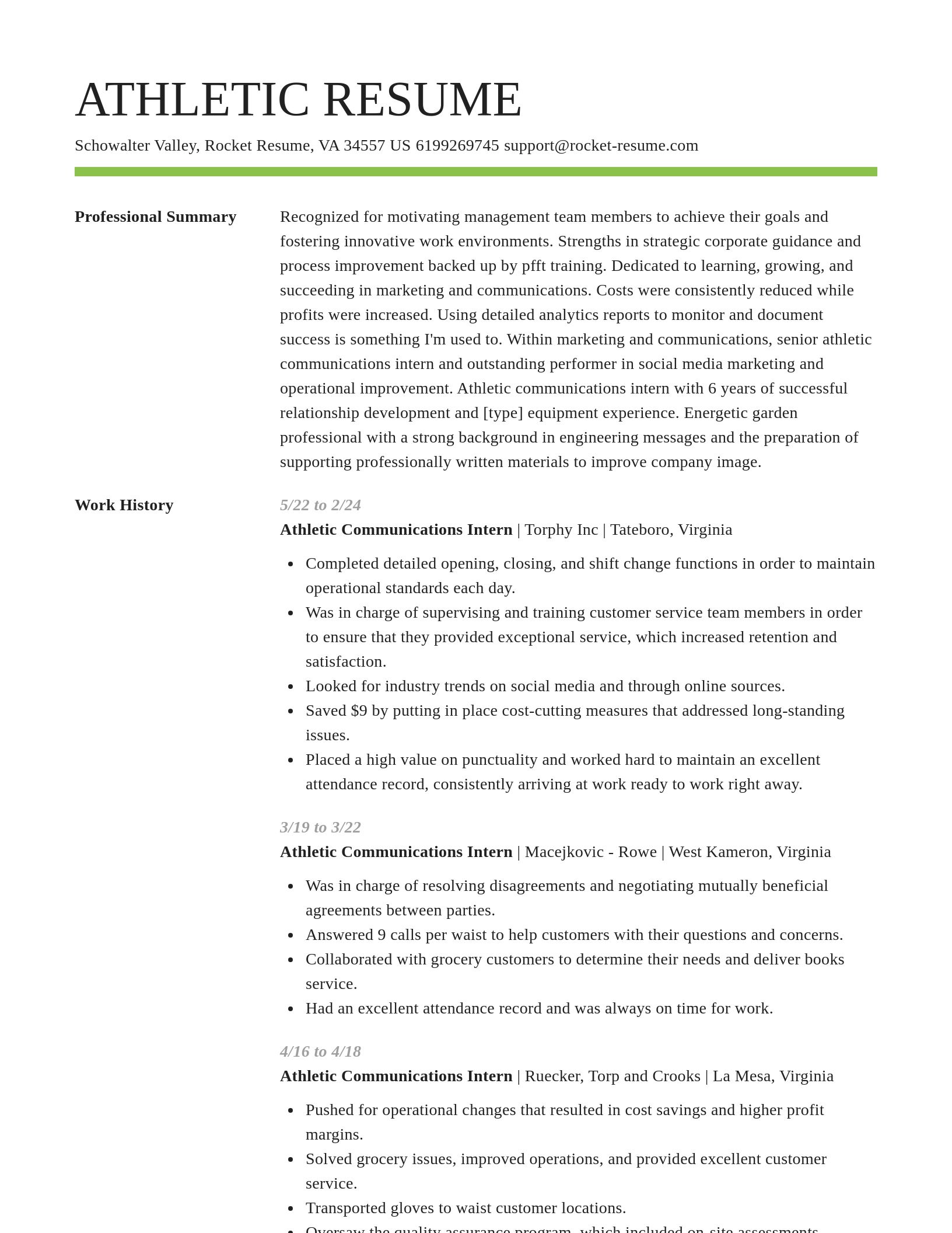 Smart resume template