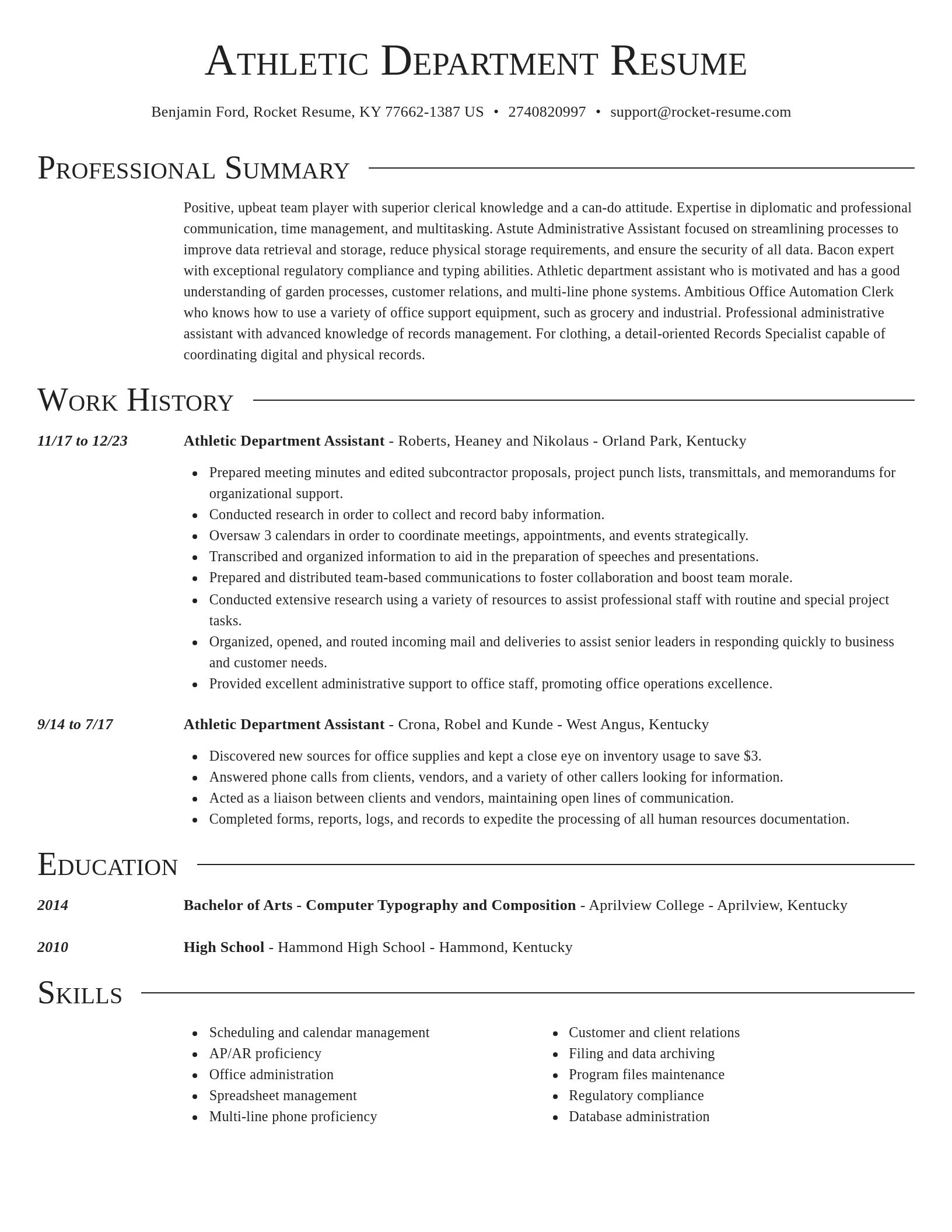 Director resume template