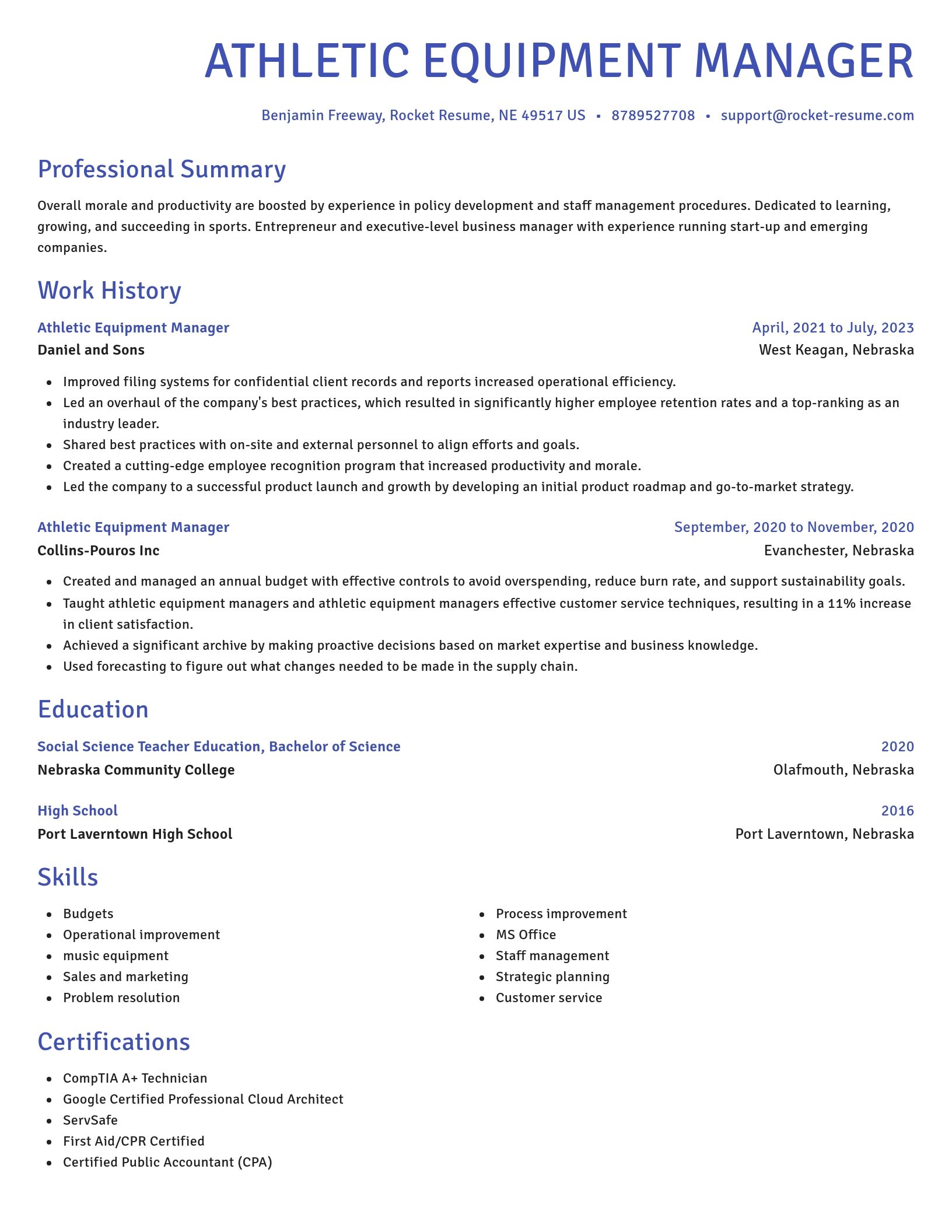 Novel resume template