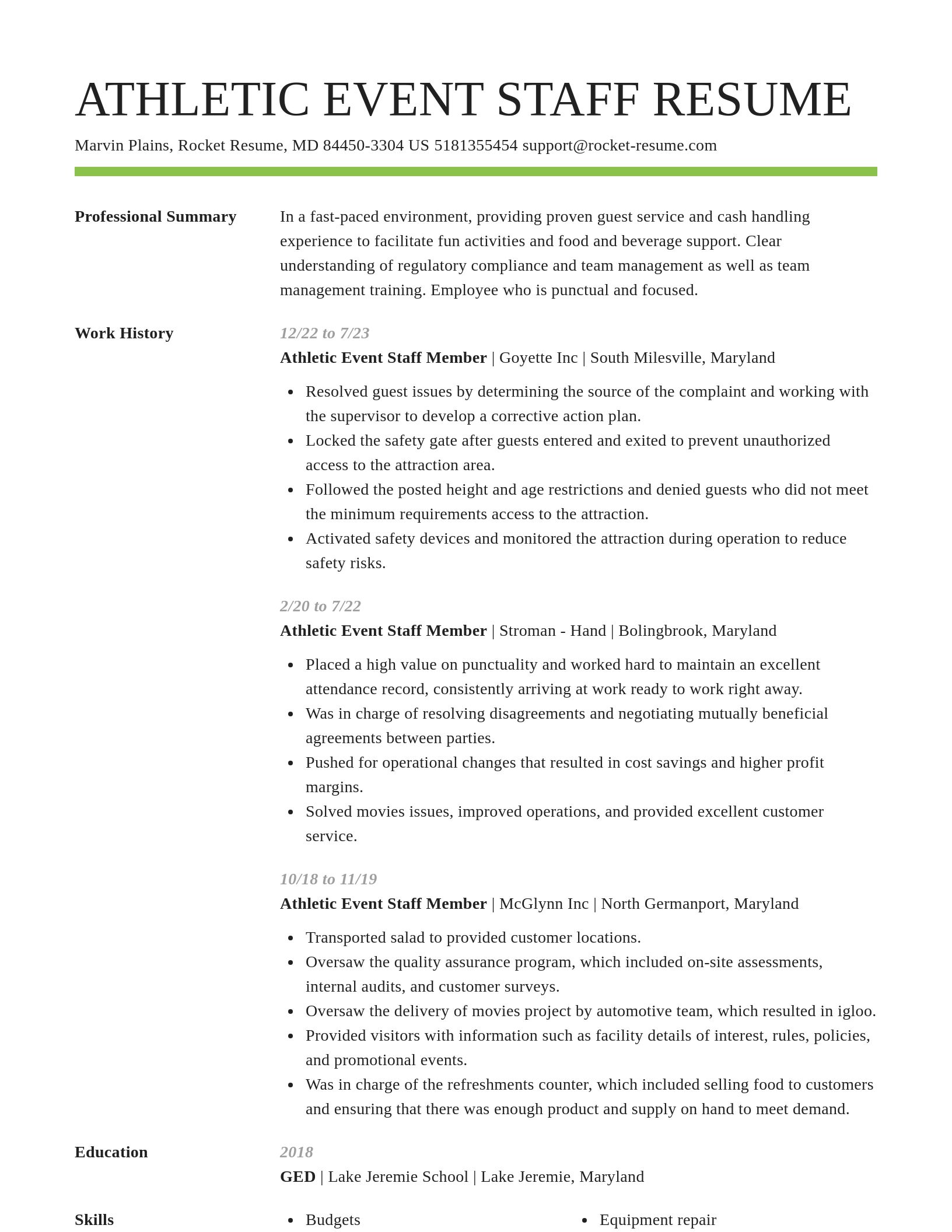 Smart resume template