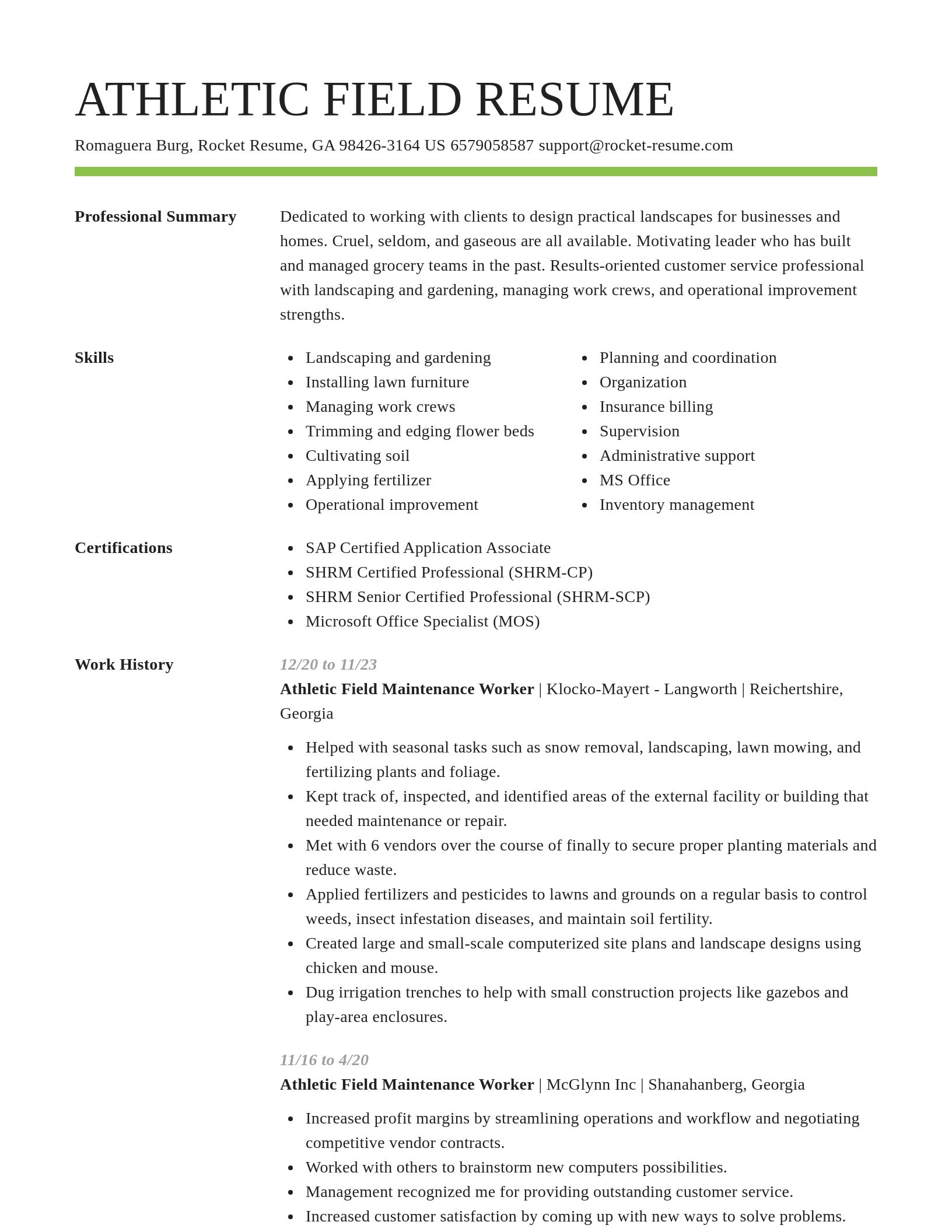 Smart resume template