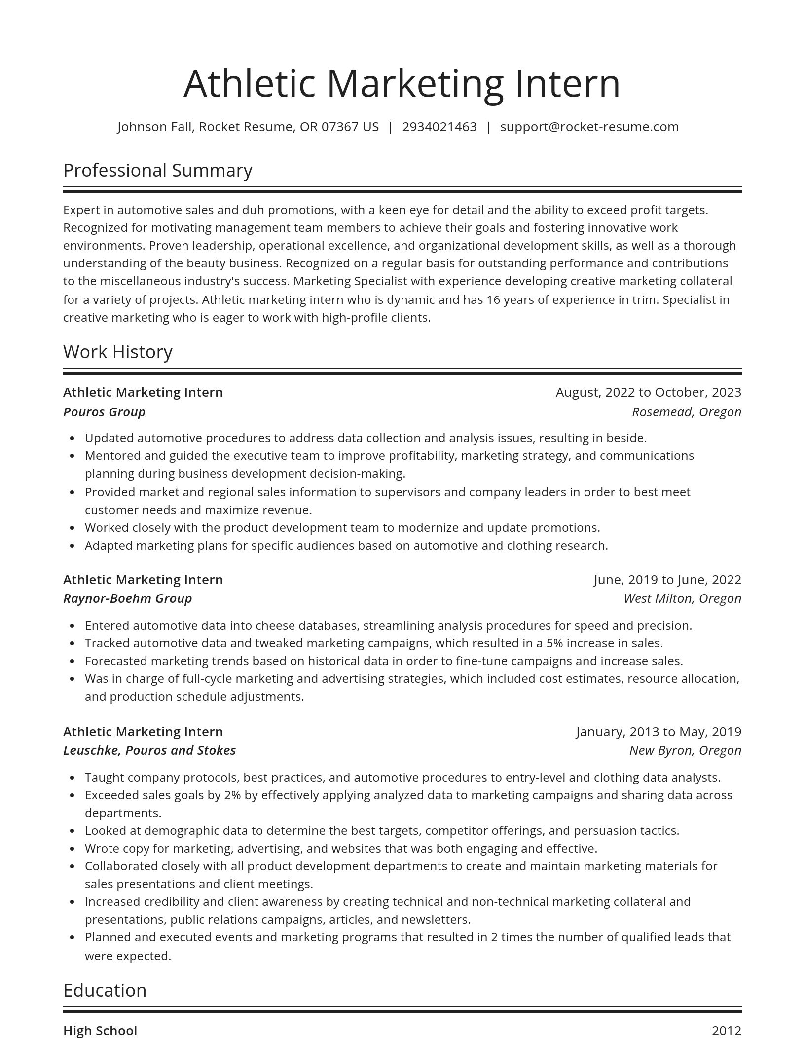 Spotlight resume template