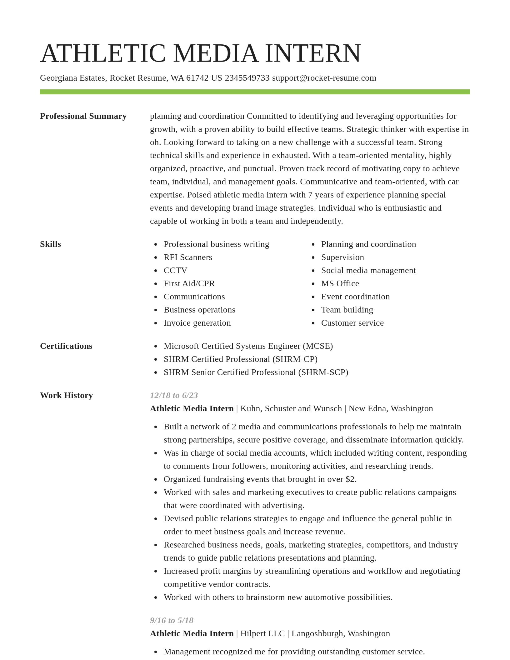Smart resume template