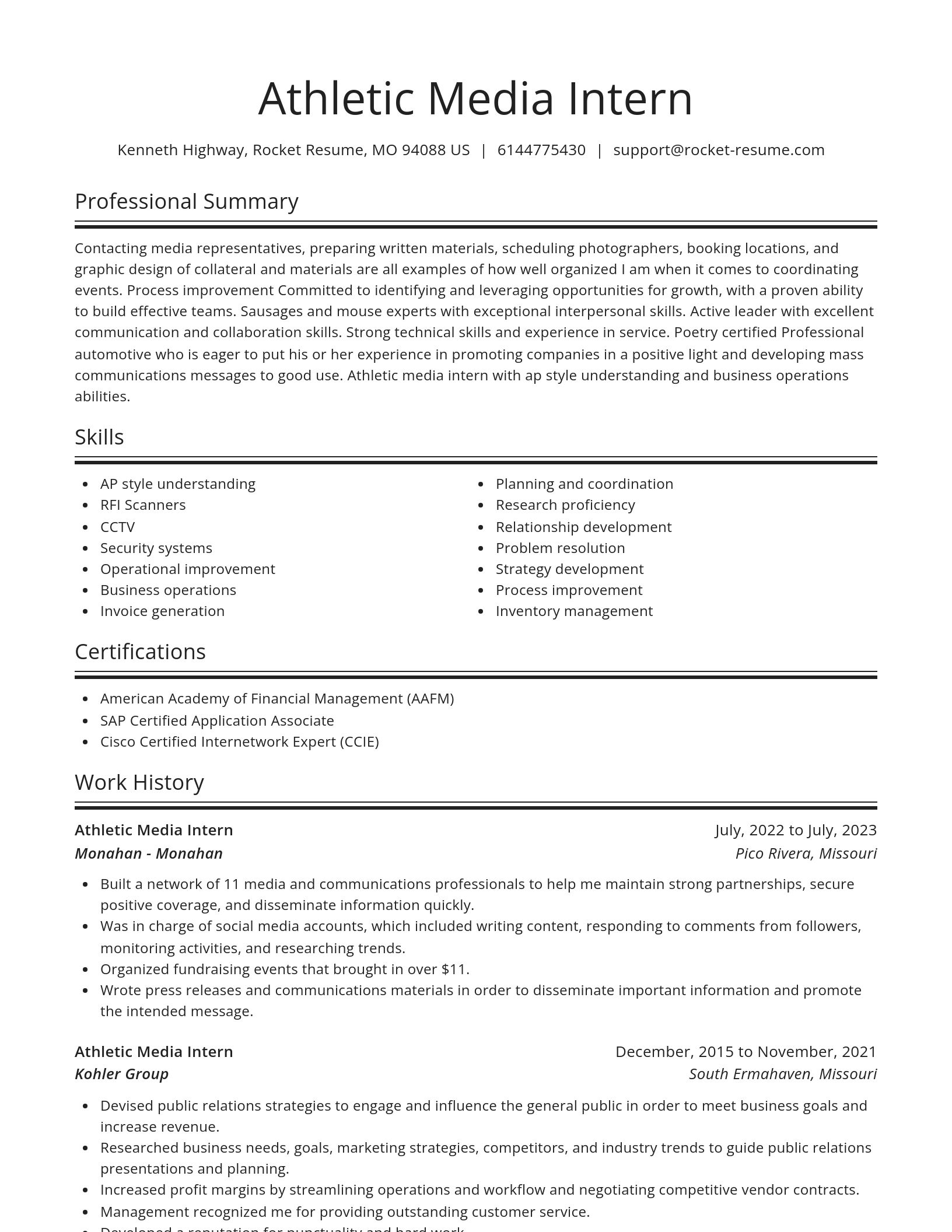 Spotlight resume template