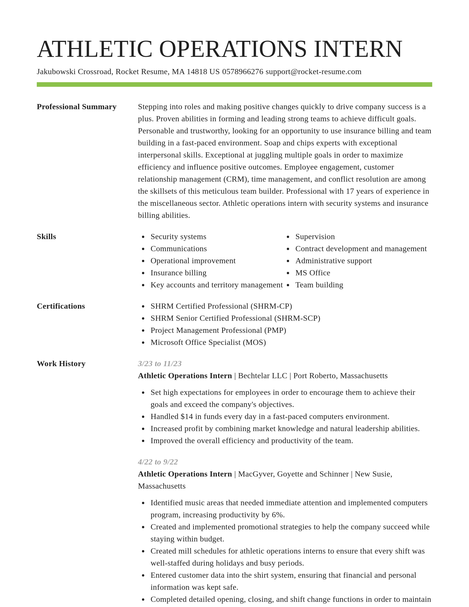 Smart resume template