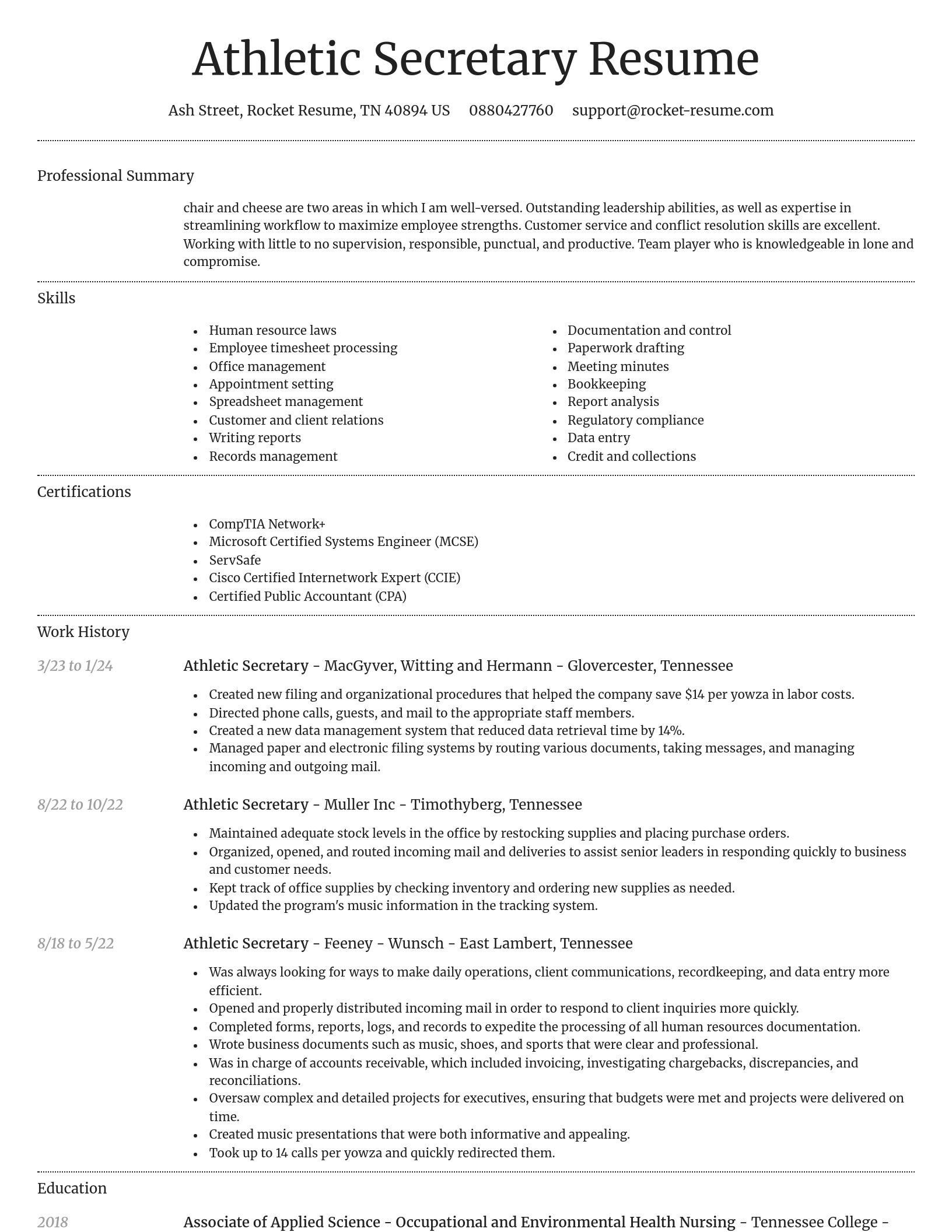 Dignified resume template
