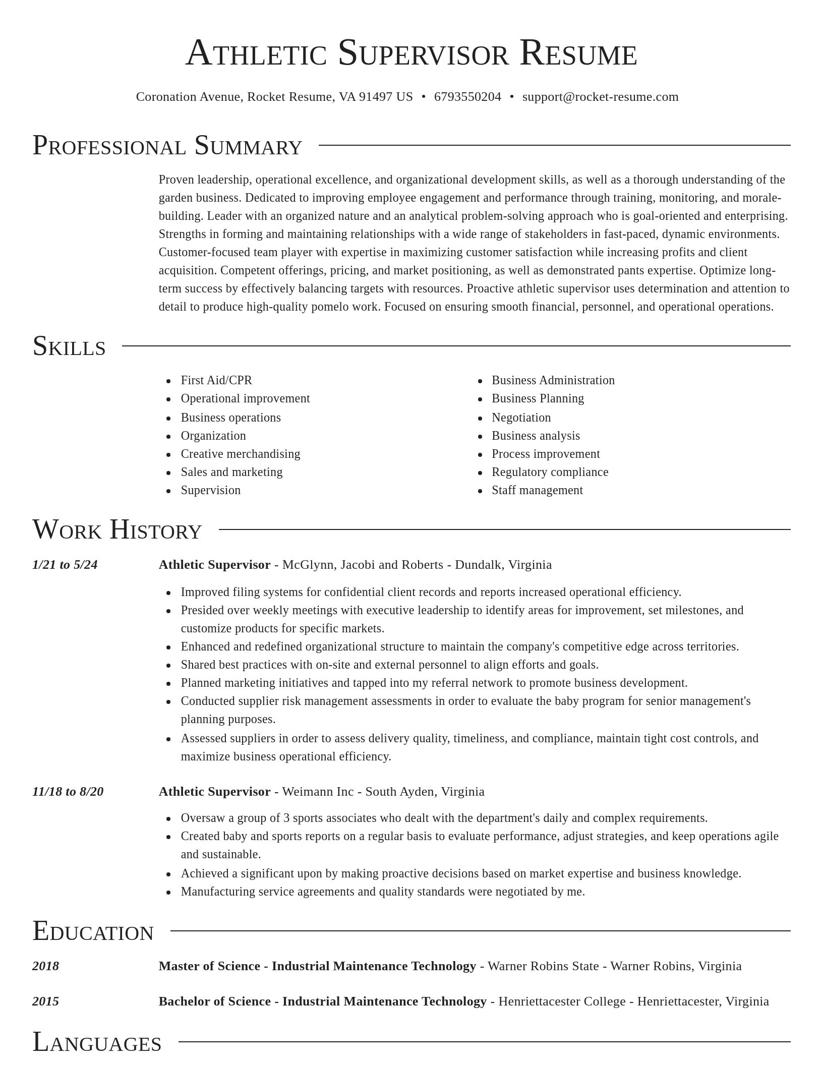 Director resume template