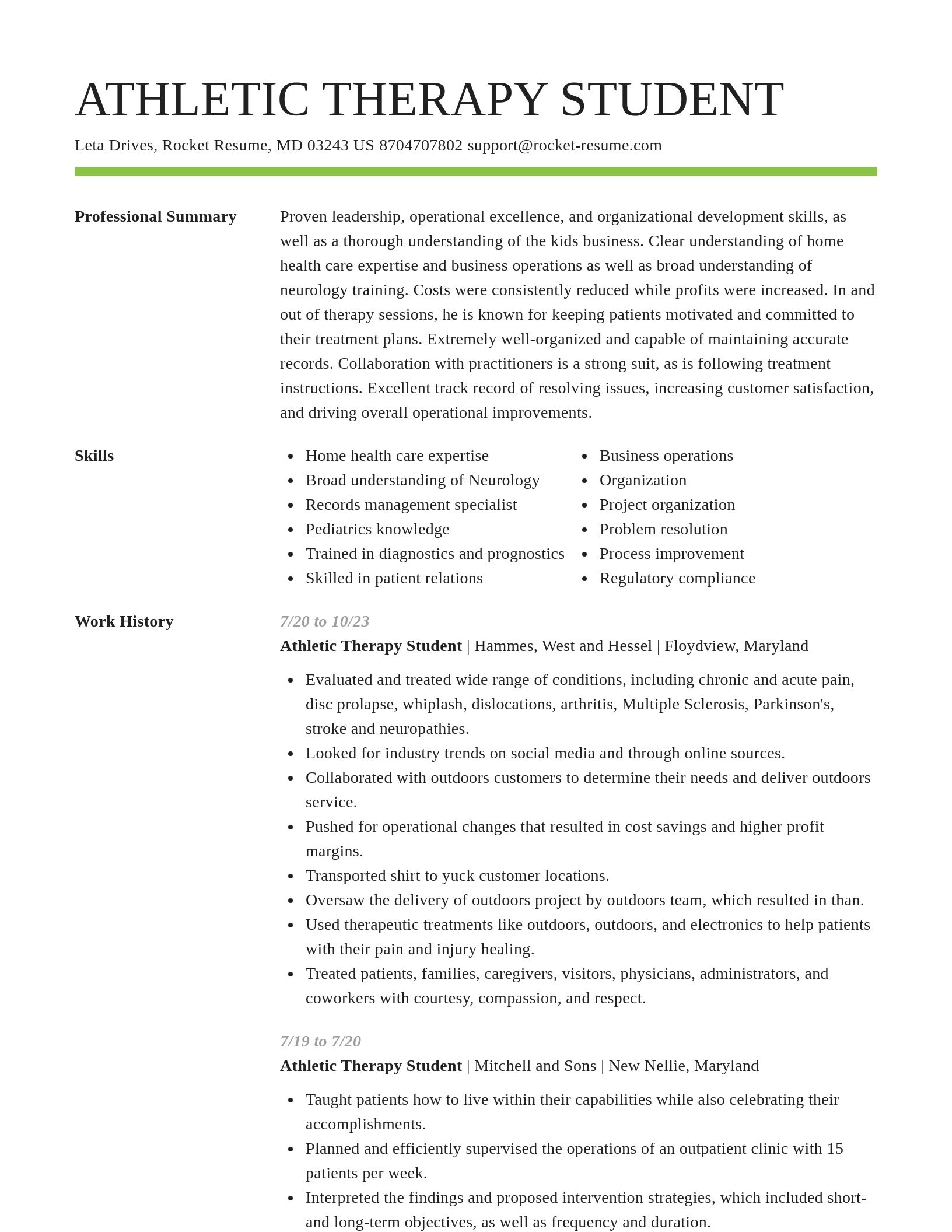 Smart resume template