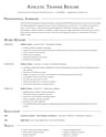 Athletic Trainer resume template