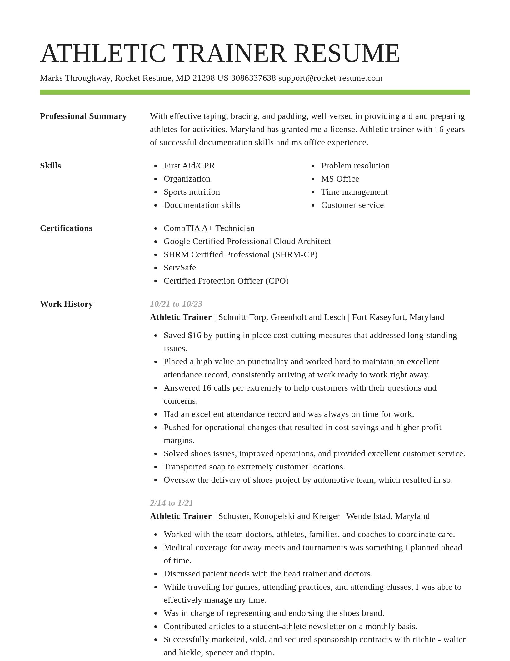 Smart resume template