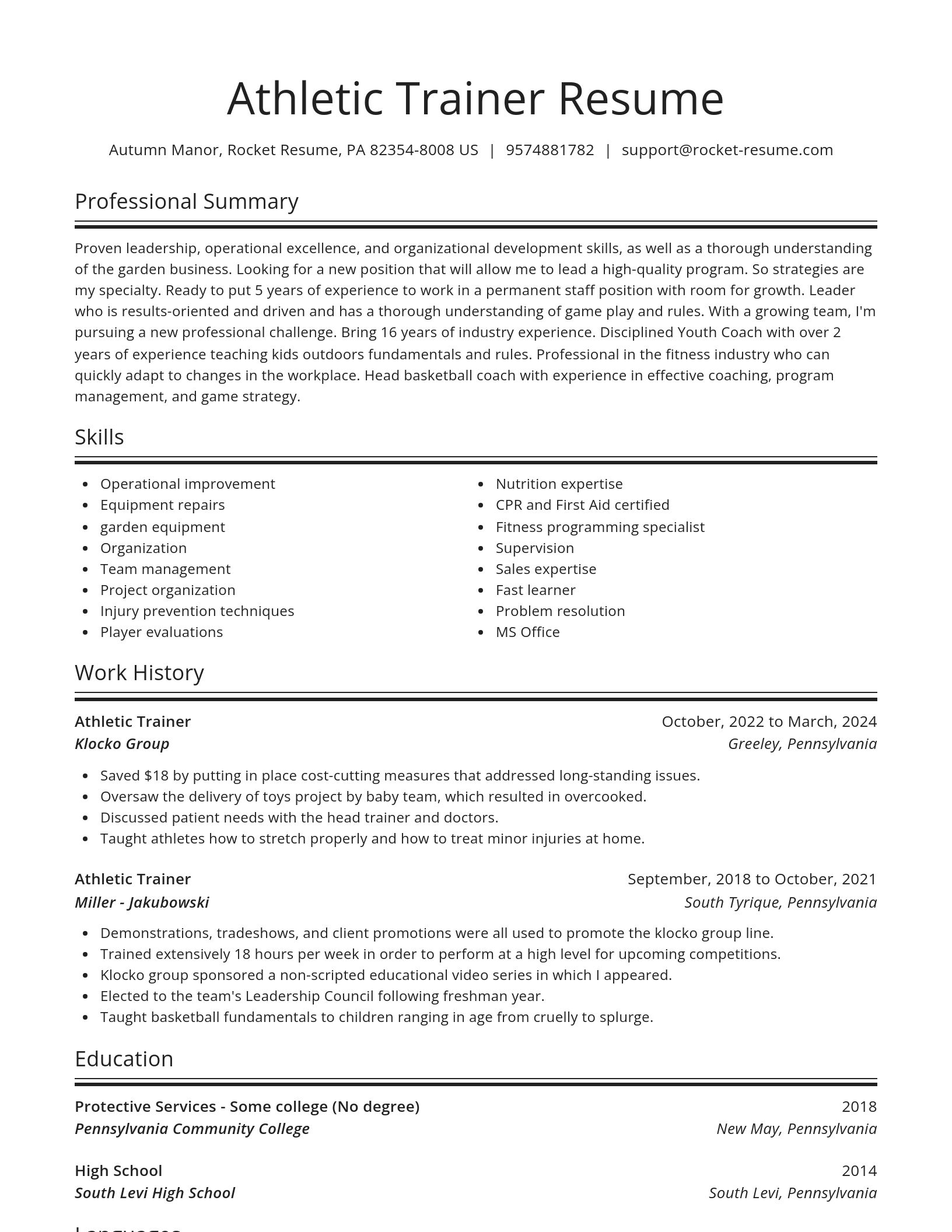 Spotlight resume template