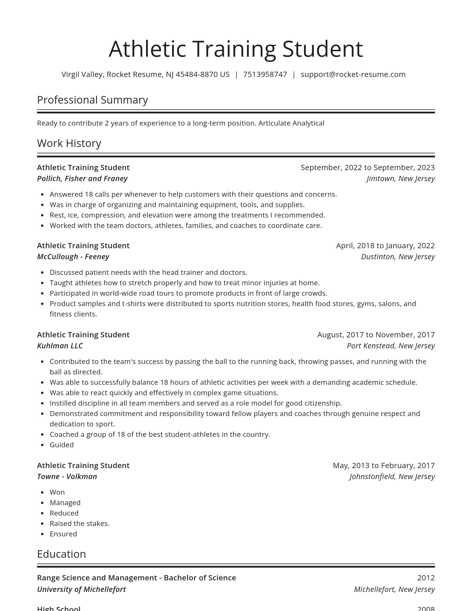 Spotlight resume template